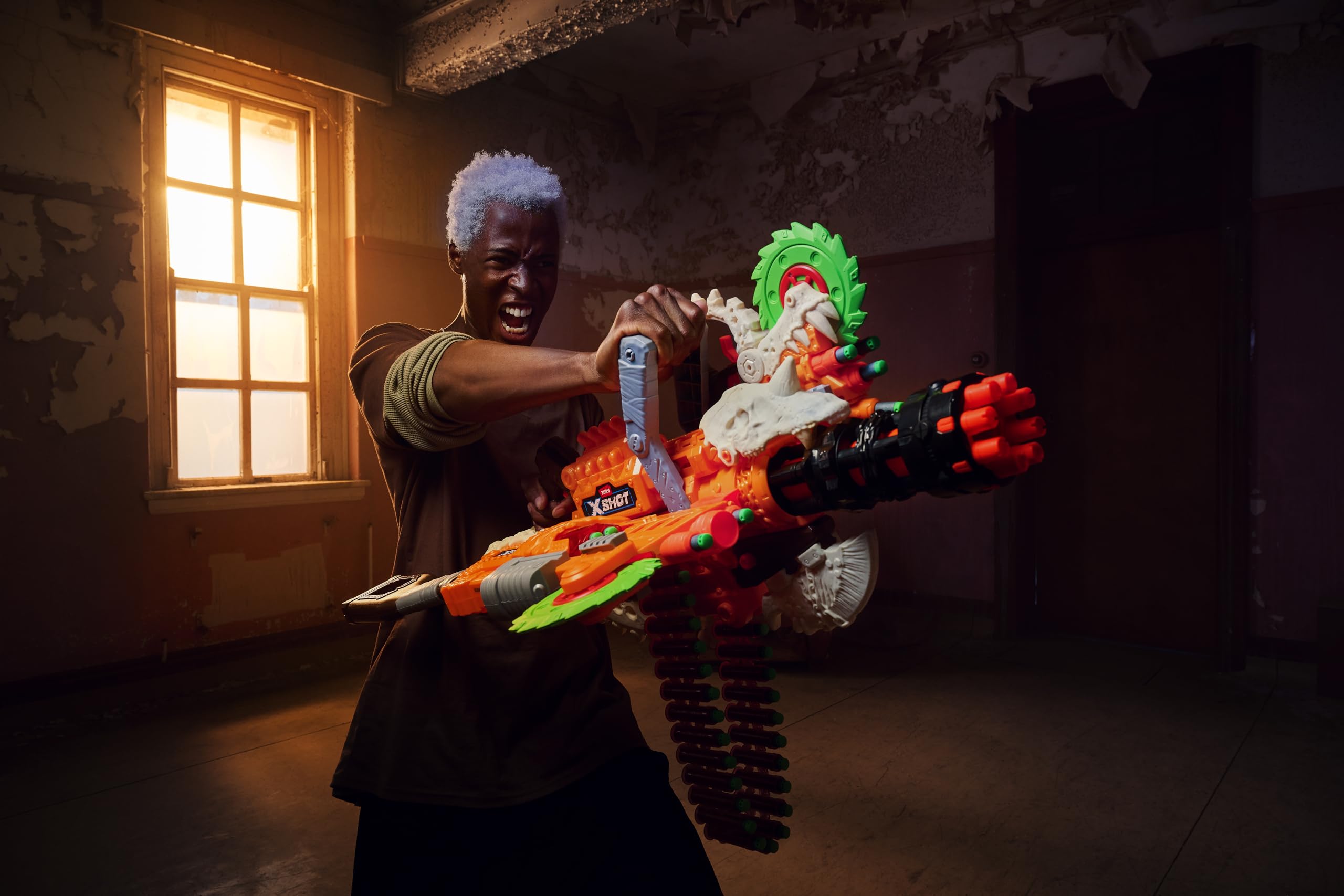 XSHOT Insanity HorrorFire Reaper X Twin Pack - Foam Blaster with Saw Blade Action & Air Pocket Darts