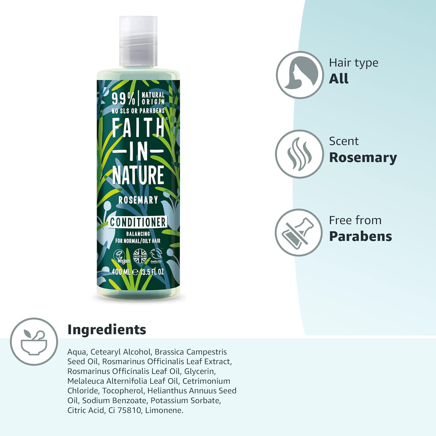Faith In Nature - Rosemary Conditioner (400 ml) 7