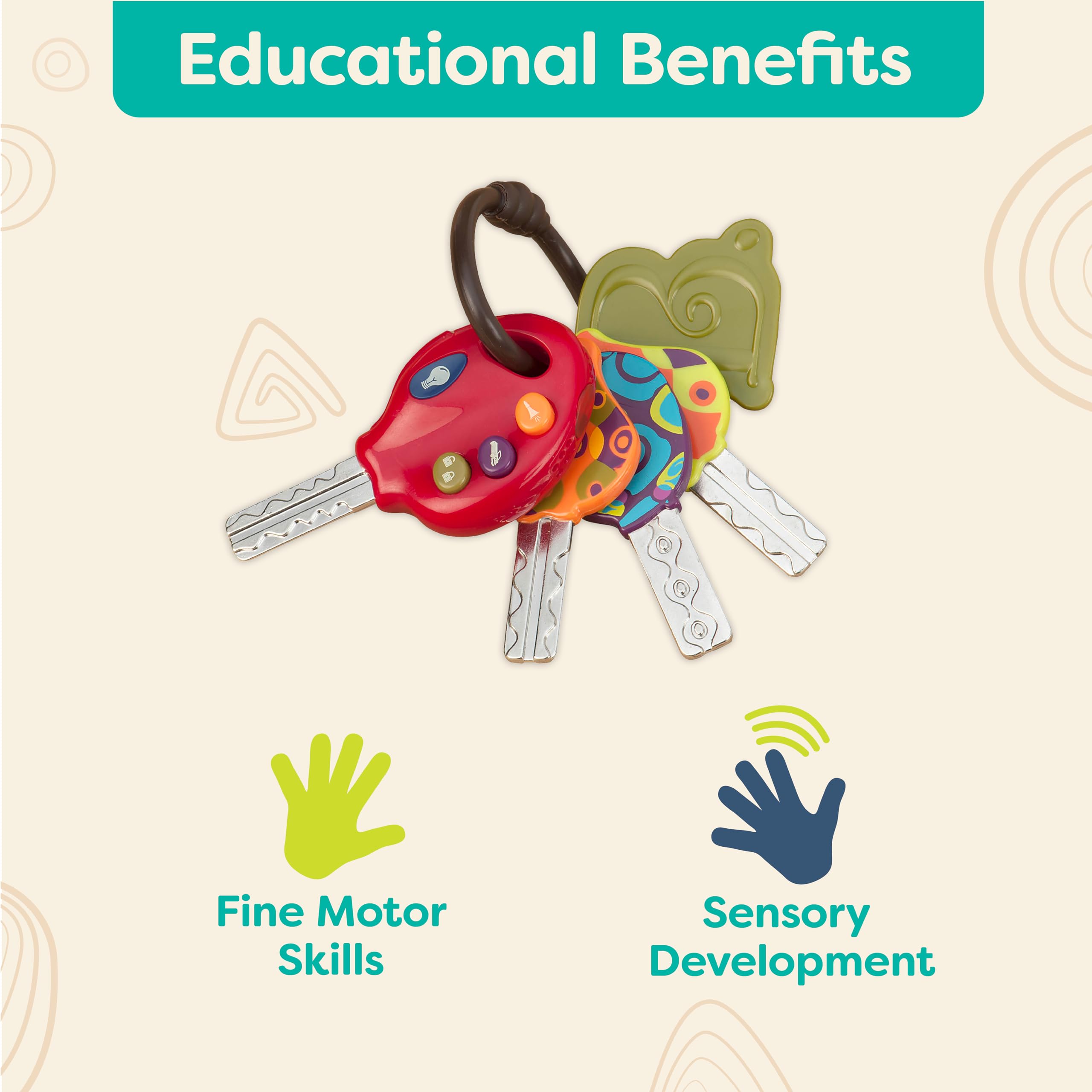 B. toys LucKeys BX1941Z - Electronic Toy Keys with Flashlight & Car Sounds for Toddlers 10 Months+ 7