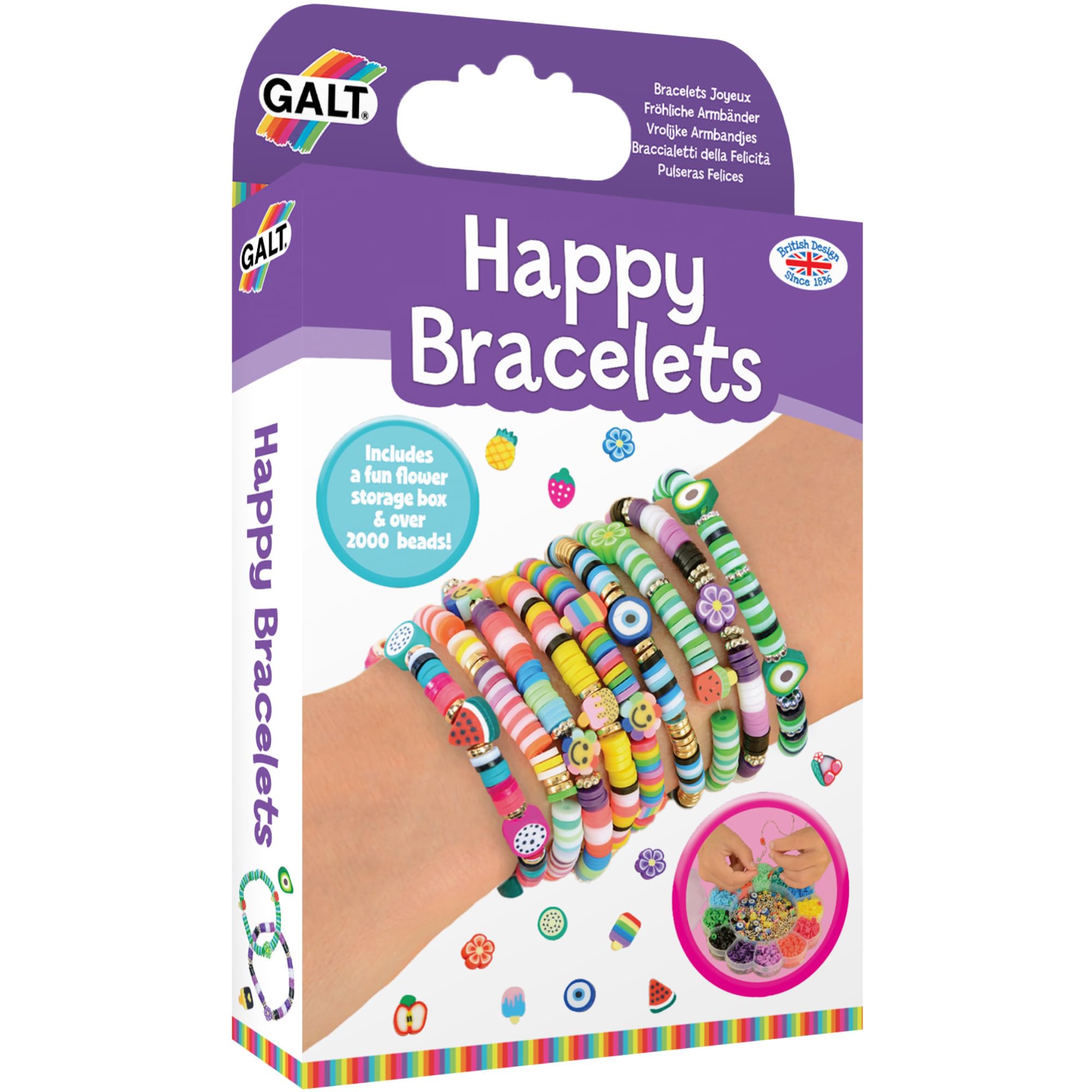 Galt Happy Bracelets Jewellery Making Kit - 2000+ Beads | Ages 6+