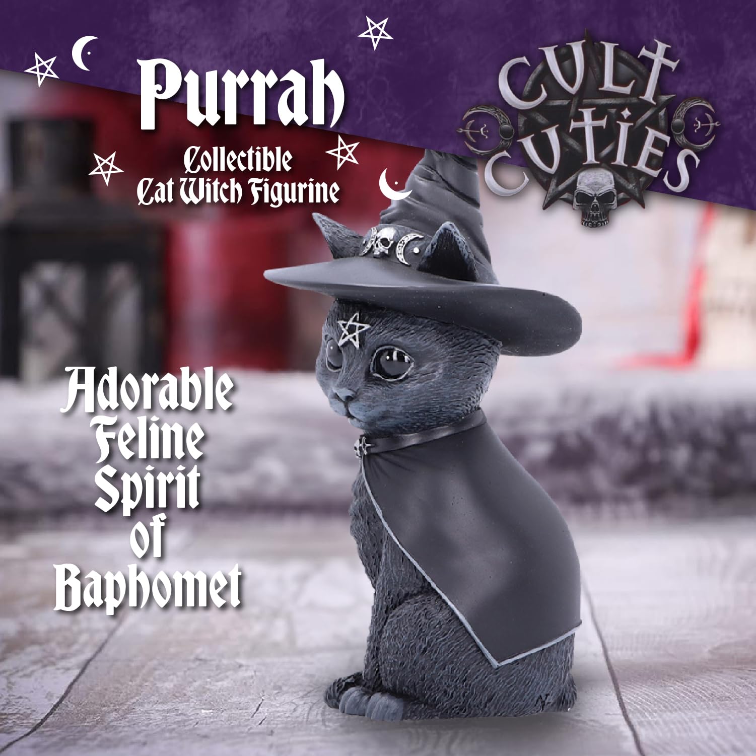 Nemesis Now Cult Cuties - Purrah Witches Hat Occult Cat Figurine 8
