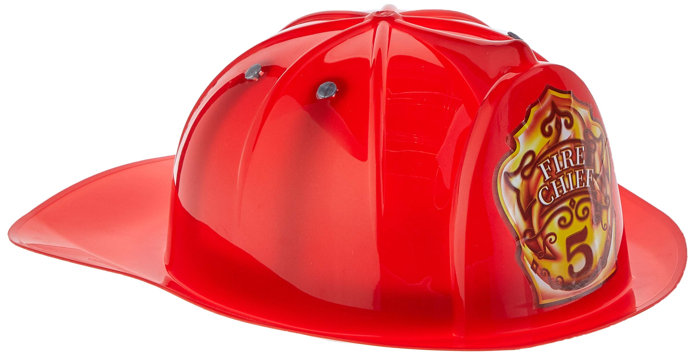 Peterkin Fire Chief Helmet - Authentic Look | Adjustable Fit | Red Plastic