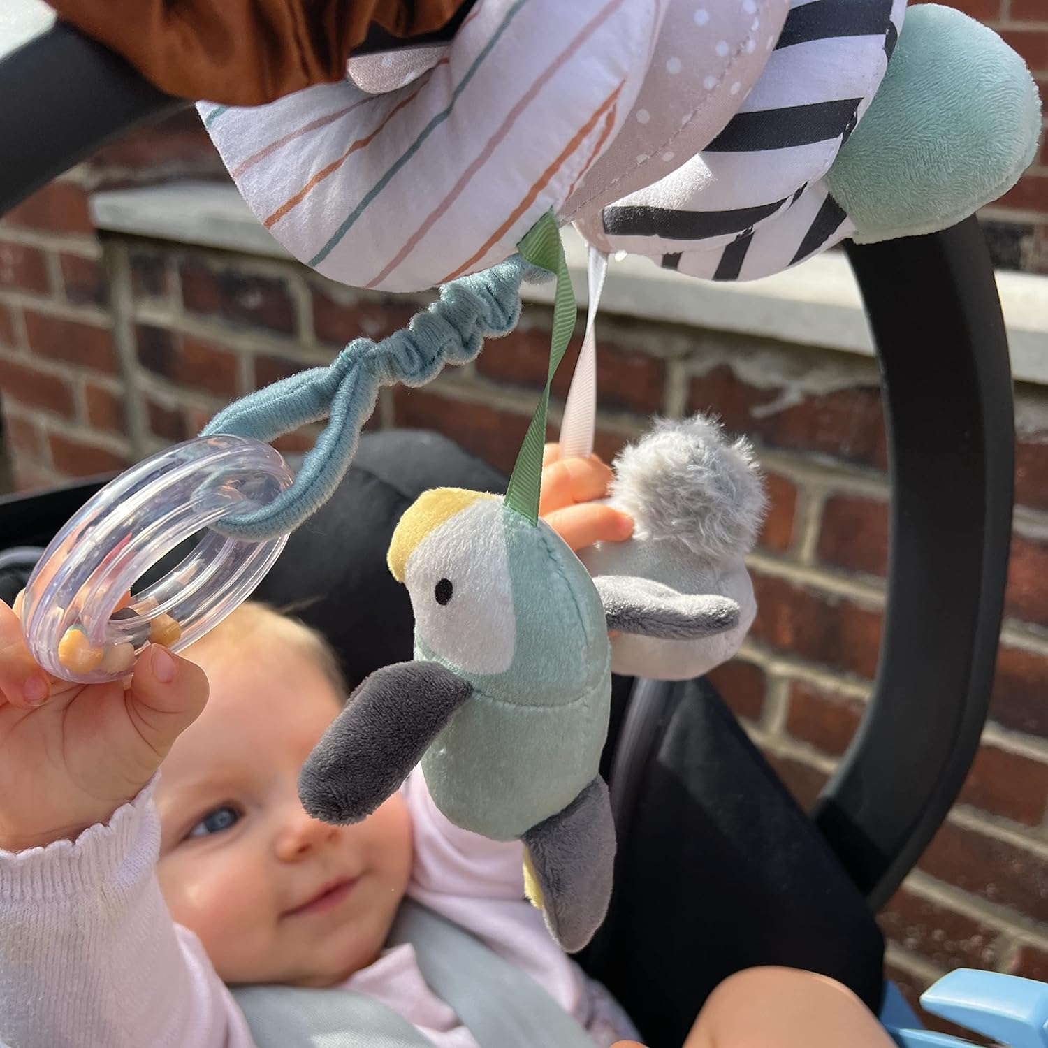 Nuby Animal Adventures Activity Spiral – sensorisches Kinderwagenspielzeug für Babys von 0–3 Jahren 6