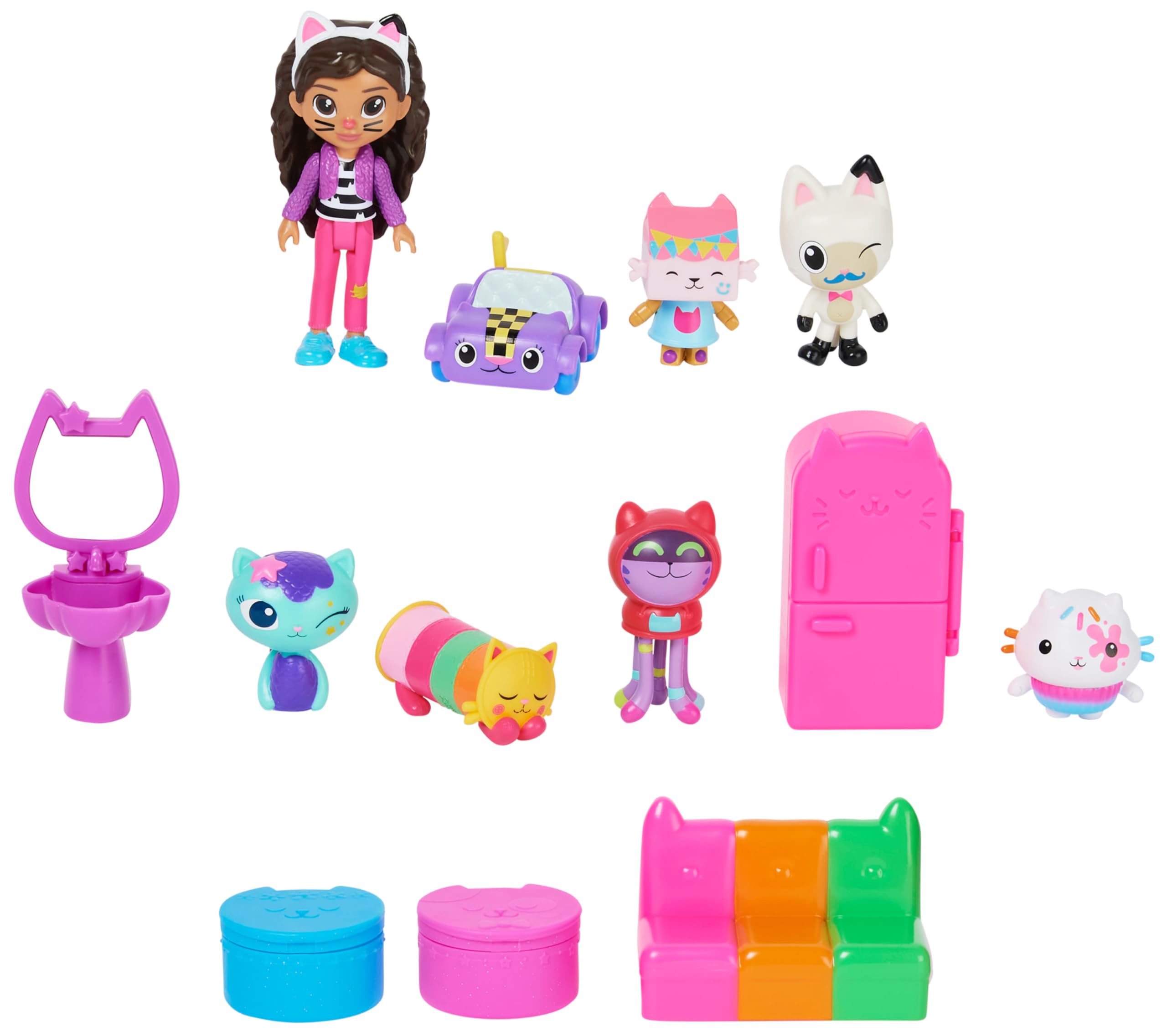 Gabby’s Dollhouse Surprise Pack - 8 Toy Figures & Dollhouse Playset for Kids 3+