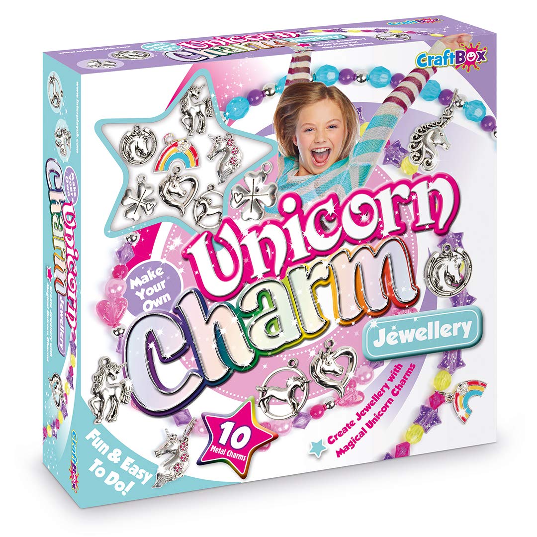 Craftbox CB806 Unicorn Charm Jewellery Craft Set, Mixed. 10