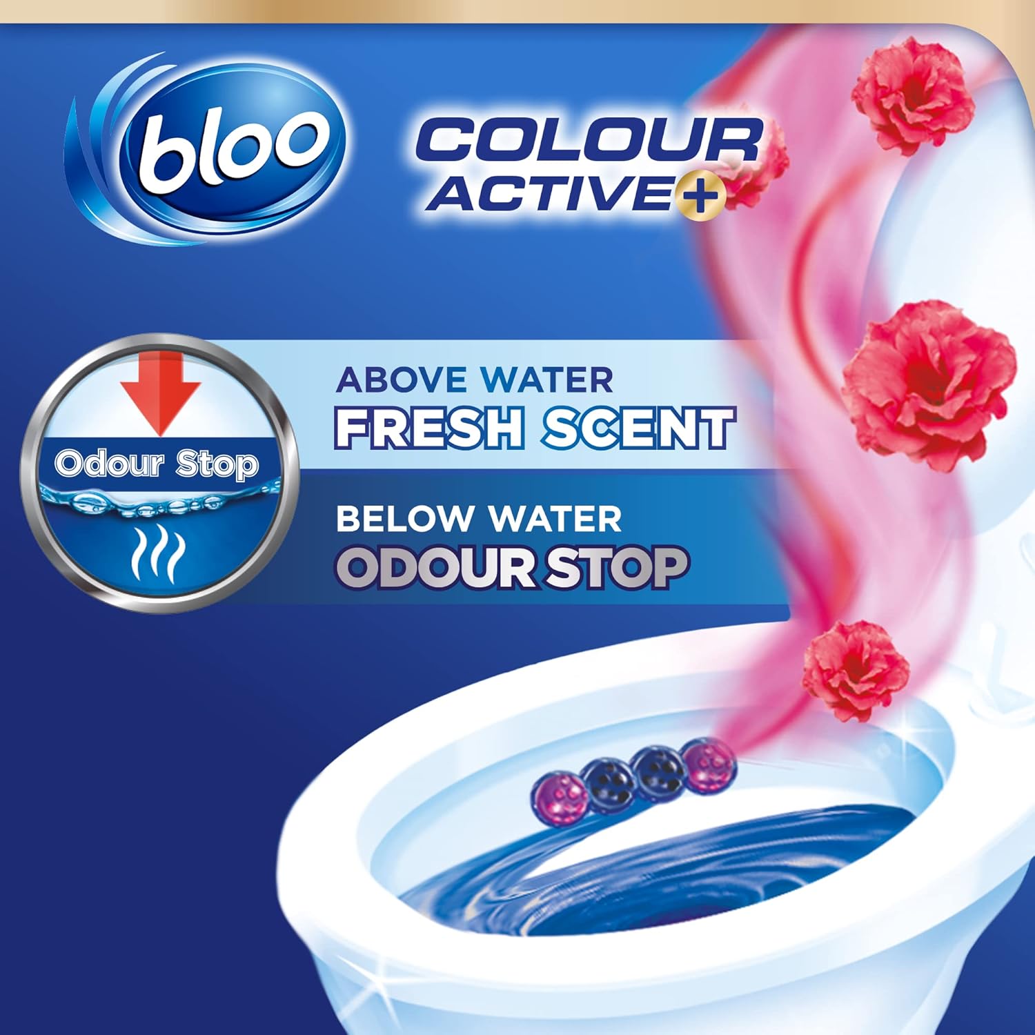 Bloo - Colour Active Toilet Rim Block Fresh Flowers with Anti-Limescale & Cleaning Foam 4
