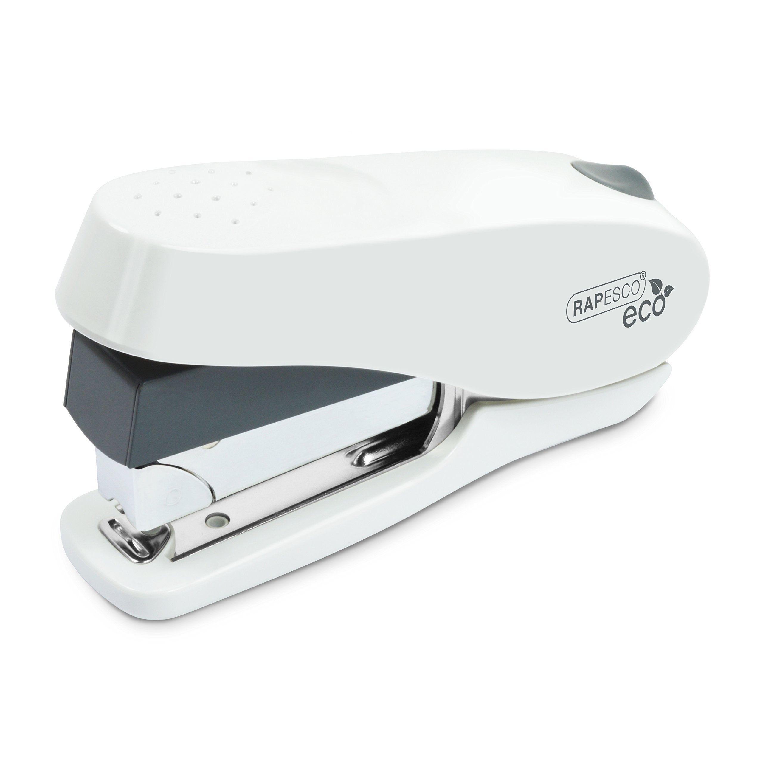 Rapesco 1467 ECO Luna Less Effort Stapler - 50 Sheet Capacity, Front Loading | Soft White 2