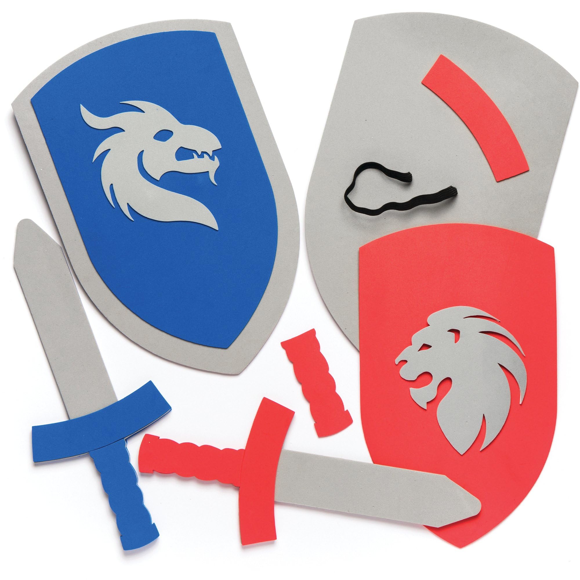 Baker Ross AR456 Kids Foam Sword & Shield Craft Kits (Pack of 2) | Knight Theme | Ages 3+