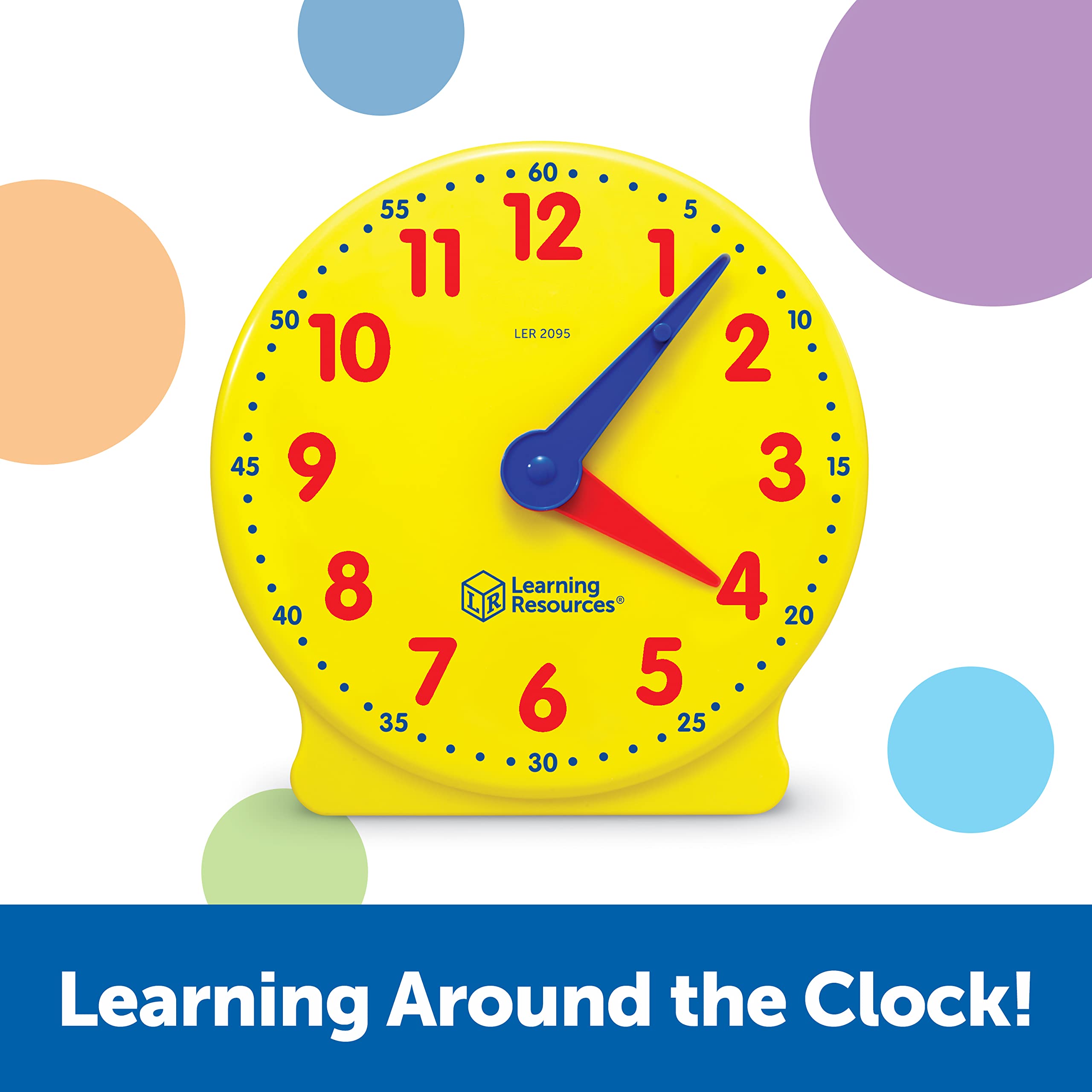 Learning Resources Big Time Student Clock - Geared 12-Hour Teaching Clock for Kids 5-9 Years 9