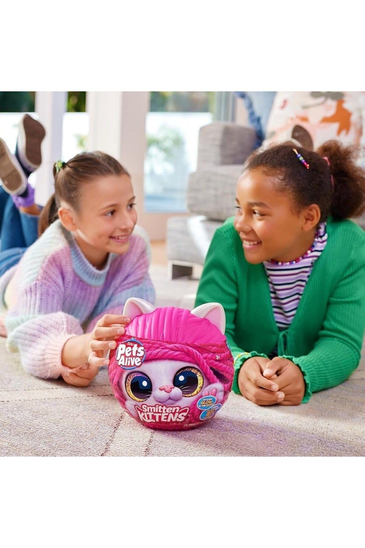 Pets Alive Smitten Kitten – Interaktives elektronisches Plüschspielzeug mit 10 echten Geräuschen, ab 3 Jahren (Ingwer) 6