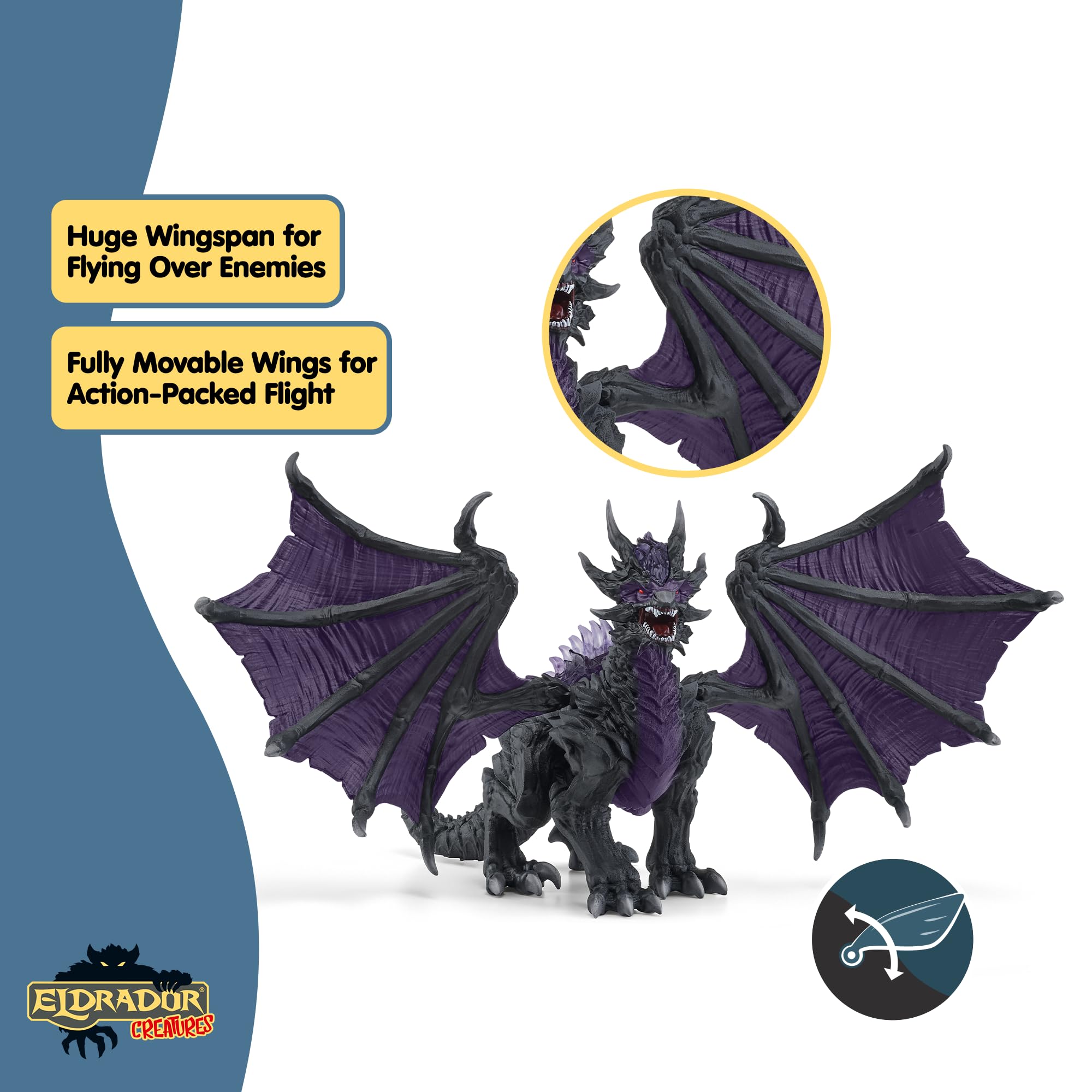 Schleich 70152 Eldrador Creatures Shadow Dragon Figurine - Translucent Black & Purple Dragon for Ages 7+ 11