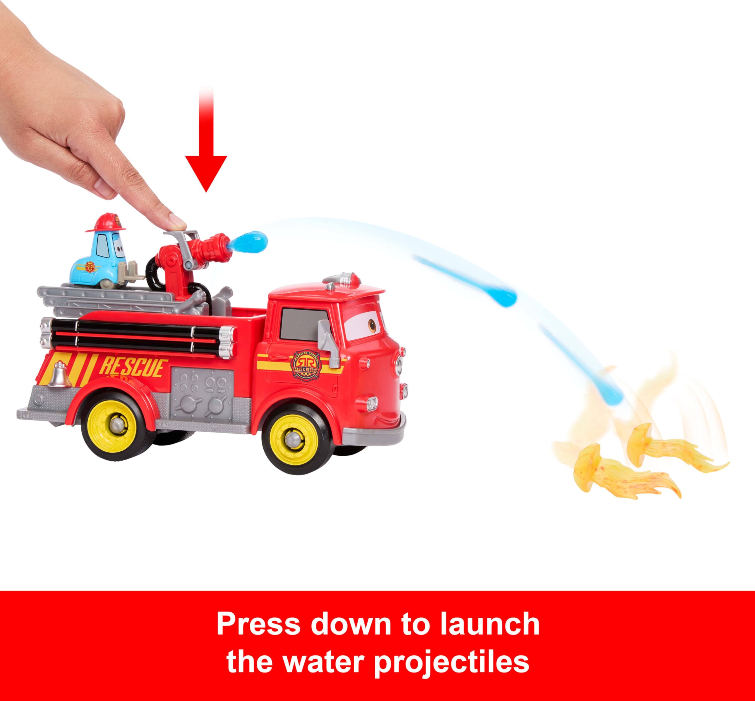 Mattel Disney and Pixar Cars Radiator Springs Race & Rescue Firetruck Playset - Red & Guido 3