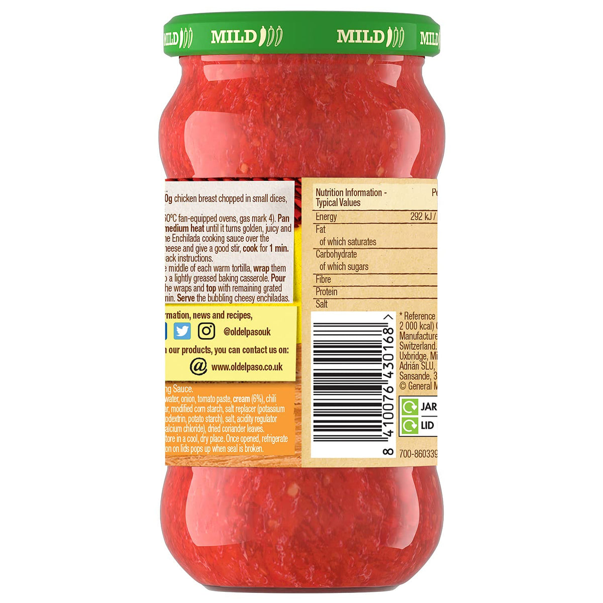 Old El Paso Cheesy Baked Enchilada Cooking Sauce 340g