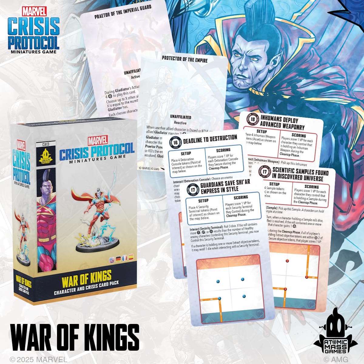 Atomic Mass Games Marvel Crisis Protocol War of Kings Gladiator Character & Crisis Card Pack 6