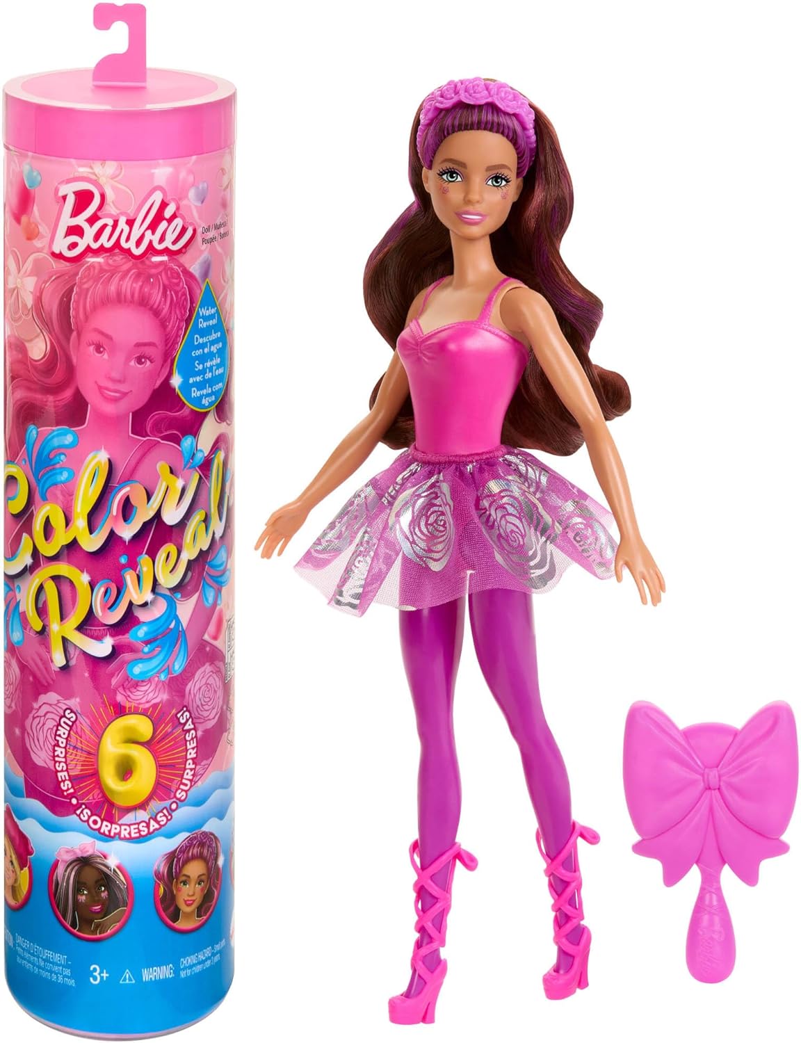 Barbie Color Reveal Doll & Accessories - Ballerina Series with 6 Surprises, Ages 3+ 3