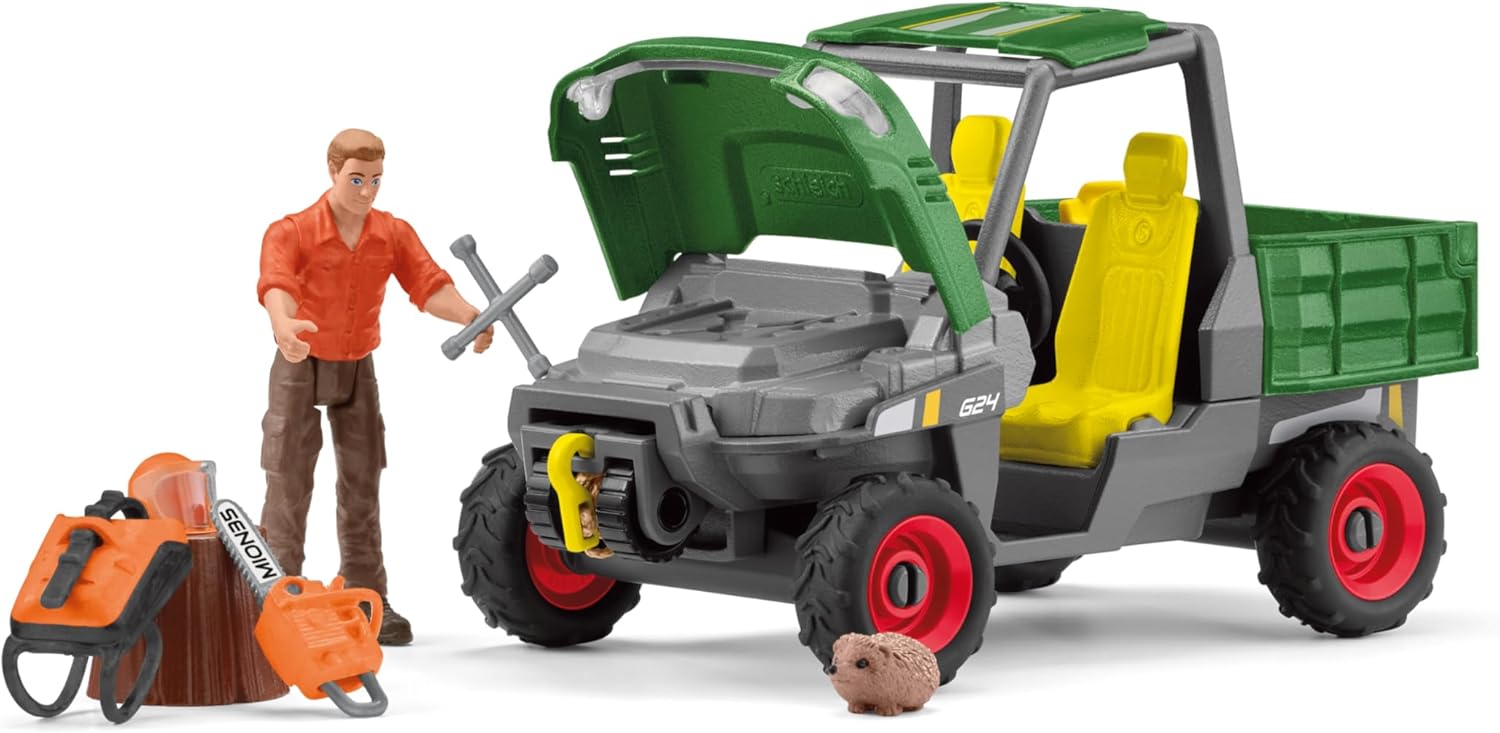 schleich 42659 FARM WORLD Working in the Forest Playset - Action Figures & Vehicles for Ages 3+ 7