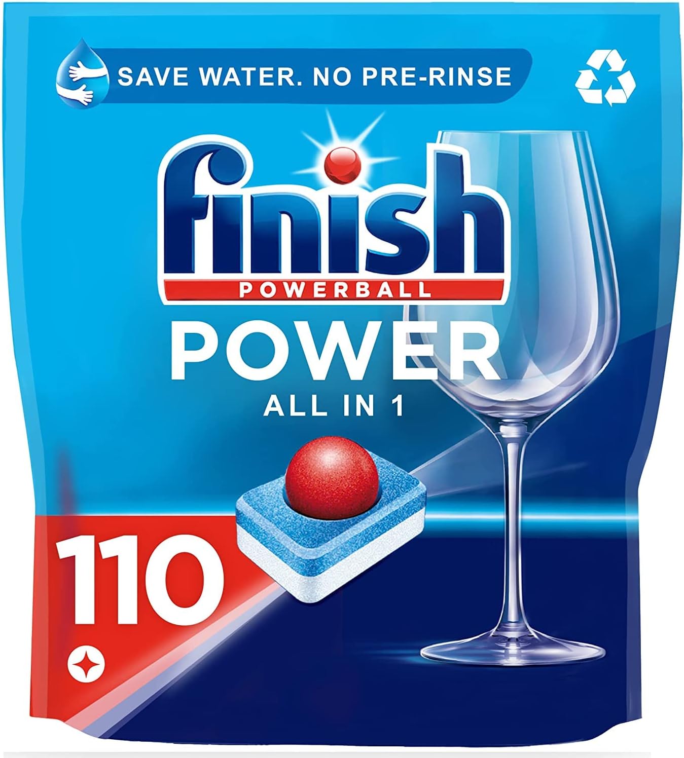 Finish Max All in 1 Powerball Dishwasher Detergent Tablets, 110 Tabs