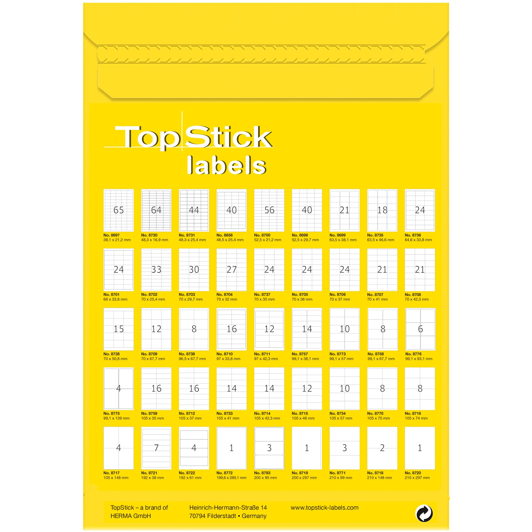TopStick 8703 Multi-Purpose Printer Labels - 70 x 29.7 mm, White, 3000 Labels (100 Sheets) 4