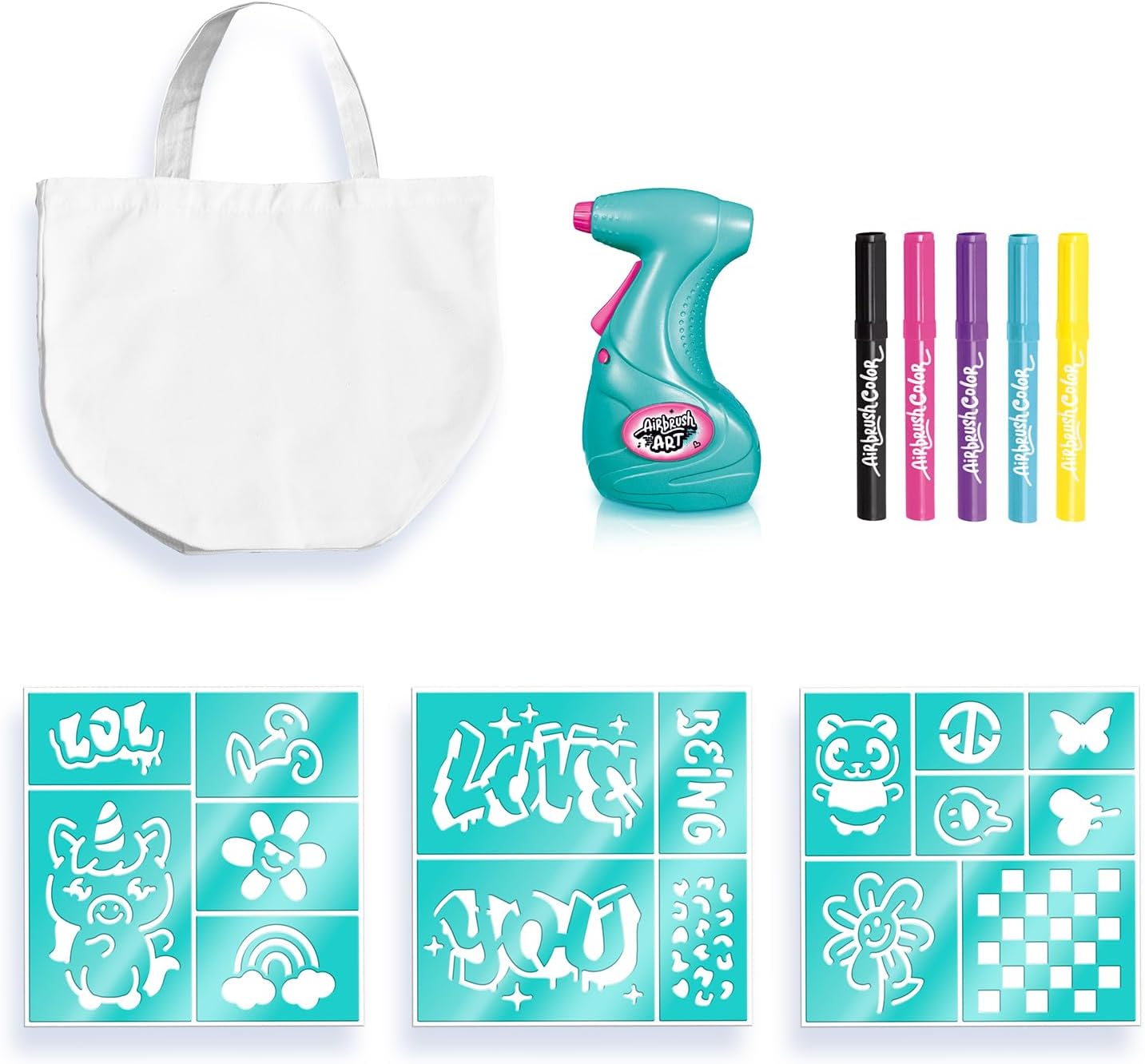 Canal Toys Airbrush Fashion Design Kit - Customize Tote Bags & Accessories for Kids 6+ 6