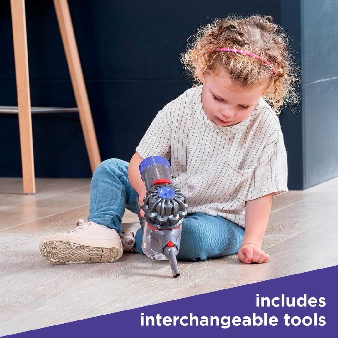 Casdon Dyson Cordless Vacuum Toy - Realistic Role-Play | Ages 3+ | Purple & Orange