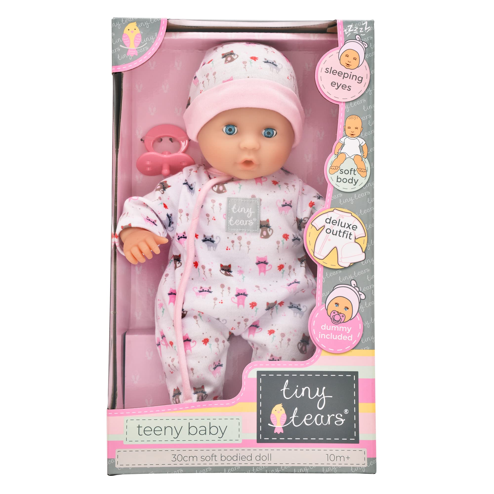 Tiny Tears Teeny Babypuppe – 30 cm weicher Körper mit Schlafaugen und Deluxe-Outfit 5