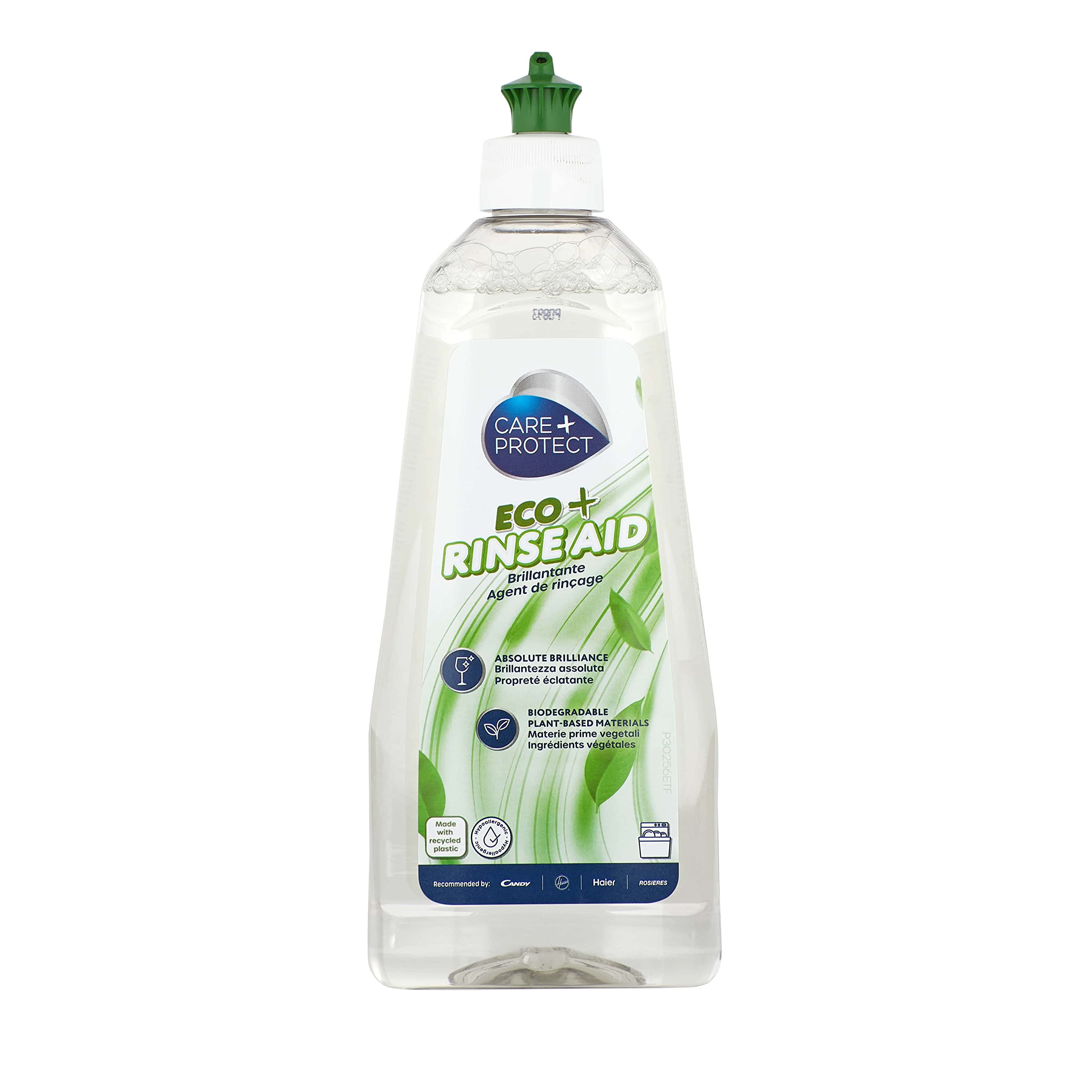 CARE + PROTECT ECO+ Rinse Aid for All Dishwashers - Hypoallergenic, Unscented, 500 ml