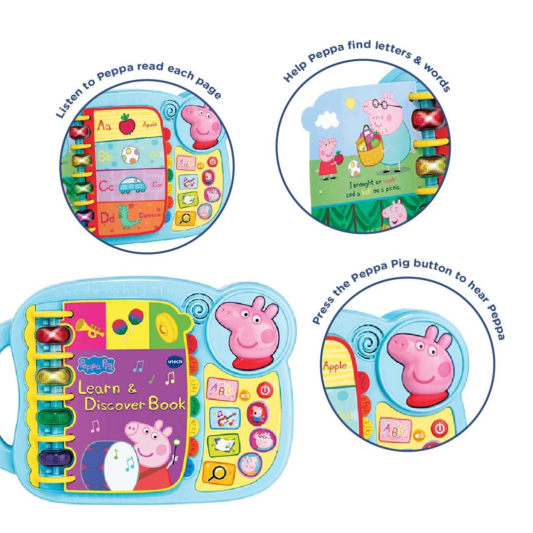 VTech Peppa Pig Learn & Discover Book - Interactive Educational Toy for Kids 2-5 Years