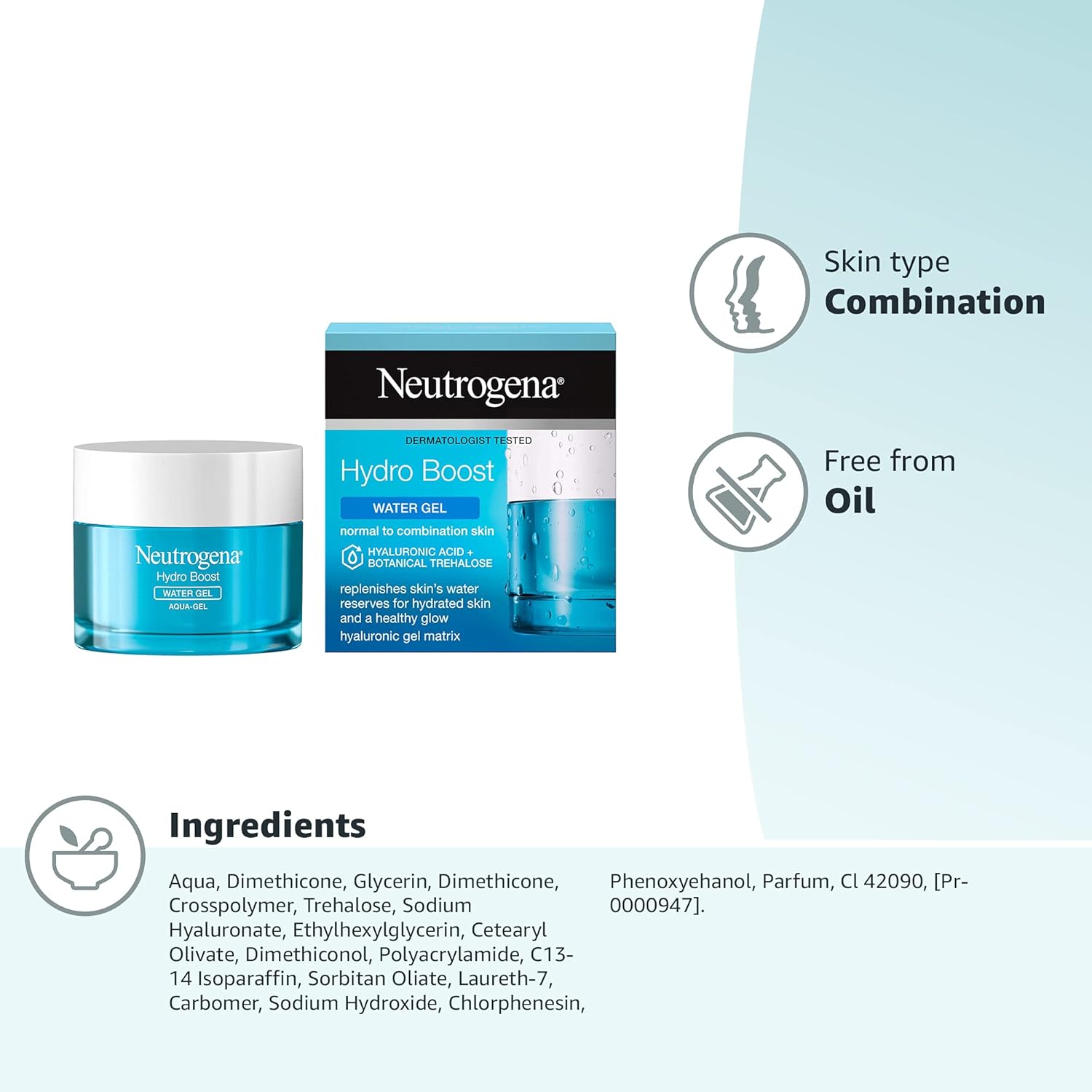 Neutrogena Hydro Boost Water Gel Moisturiser with Hyaluronic Acid & Trehalose (50 ml) 8