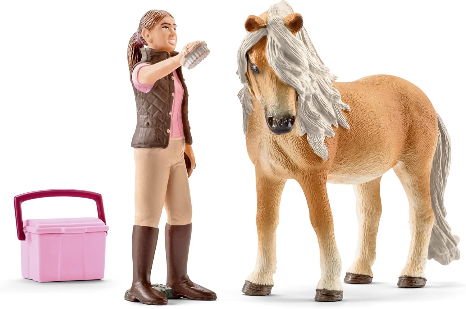 SCHLEICH 41431 Horse Club Groom with Icelandic Pony Mare - Educational Playset for Ages 5+