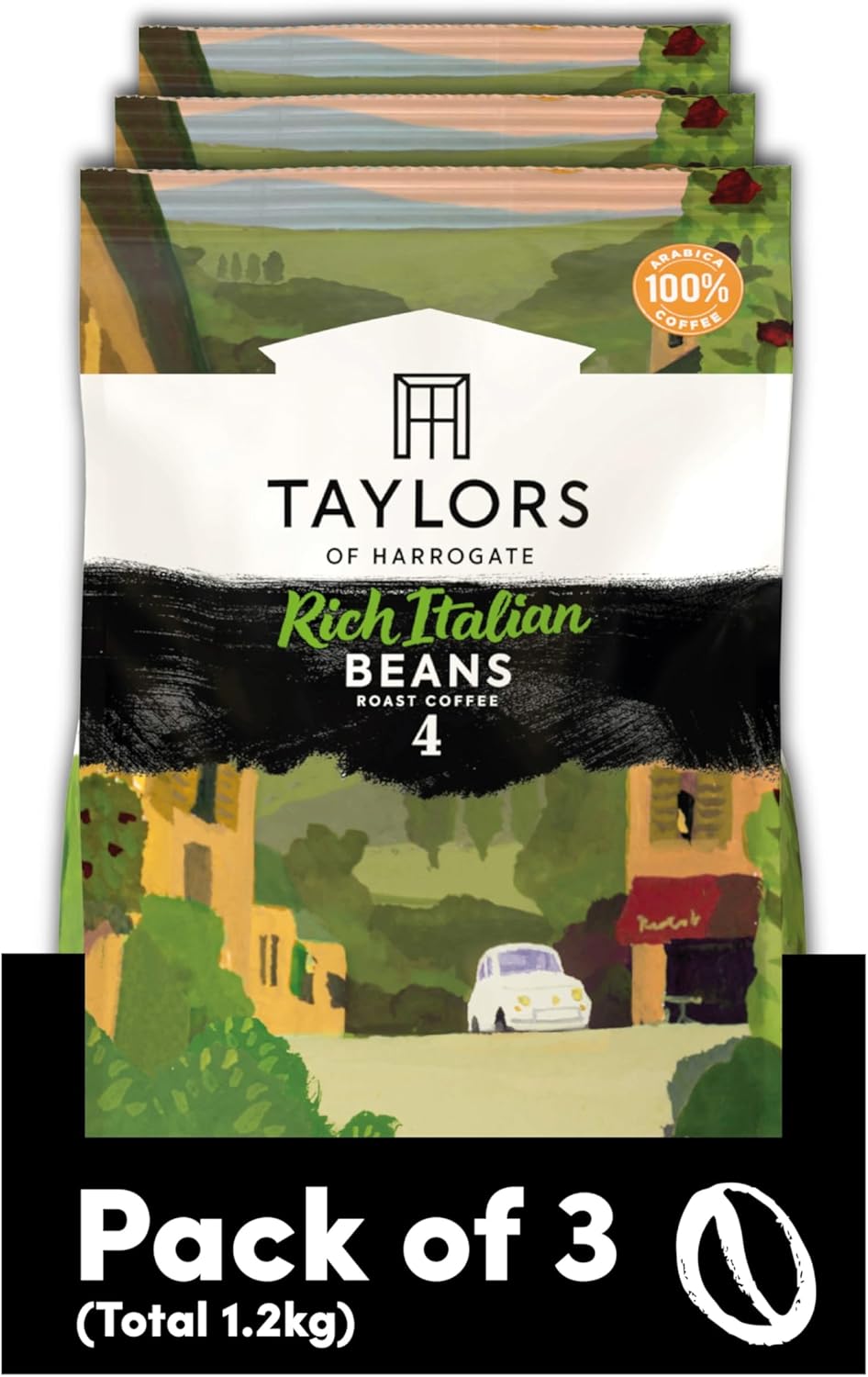 Taylors of Harrogate Rich Italian Coffee Beans, 400g (Pack of 3)