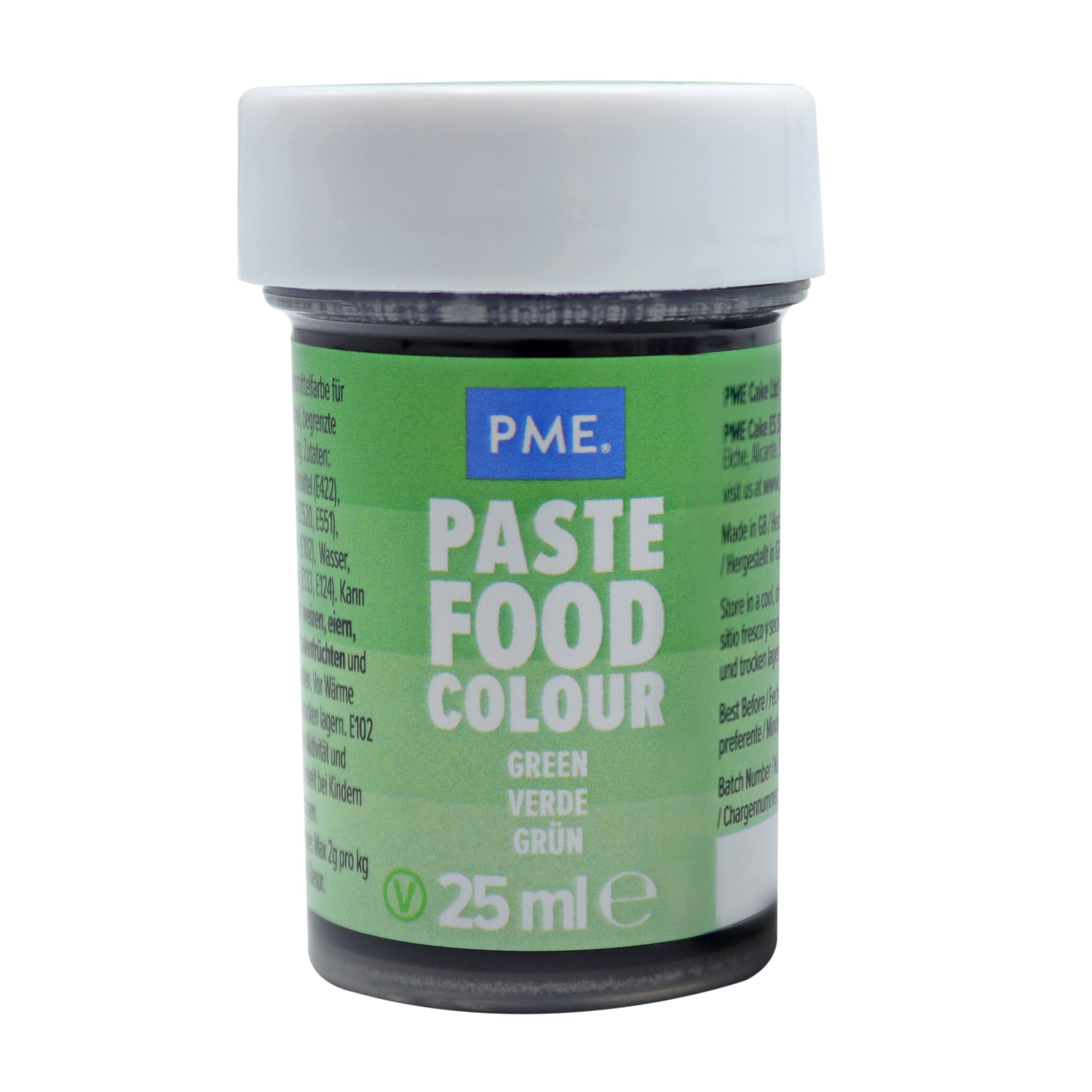 PME Paste Food Colouring Pea Green 25g - Concentrated Gel for Baking & Icing