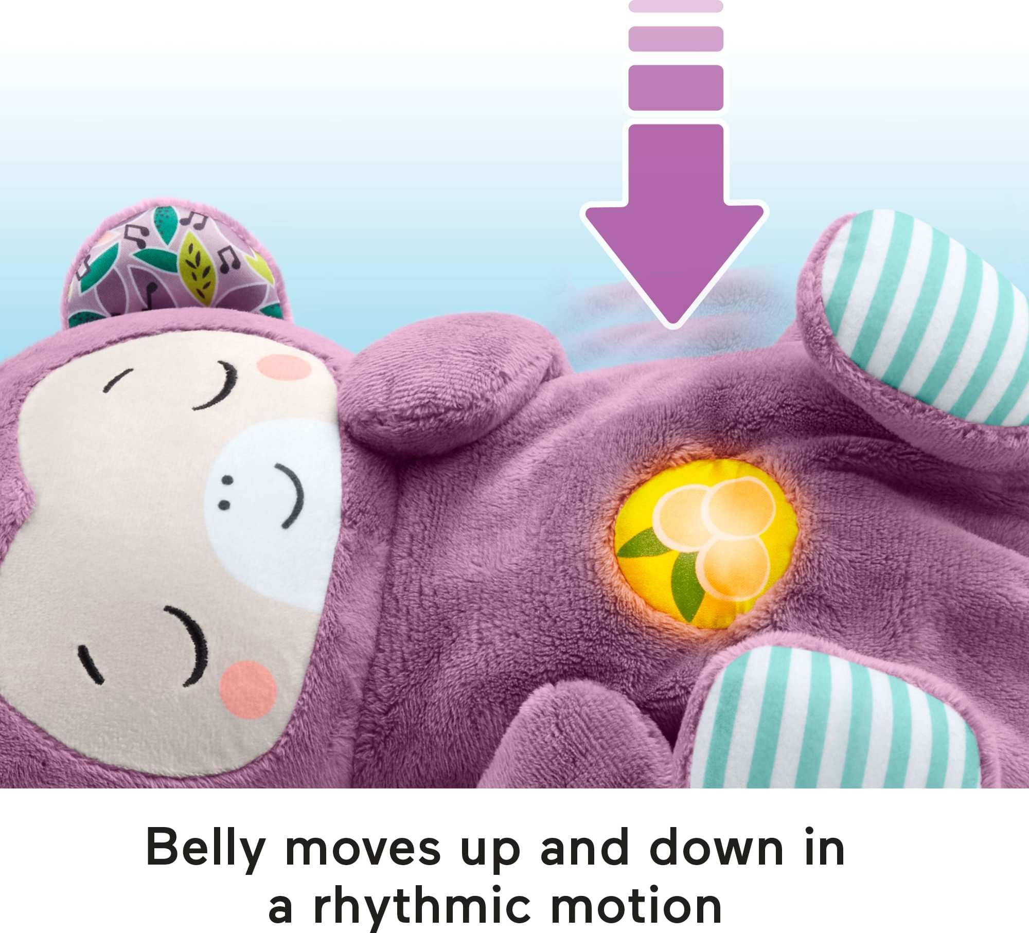 Fisher-Price Soothe 'n Snuggle Purple Monkey Plush - Musical Sound Machine with Breathing Motion & Lights for Newborns 0+ 4