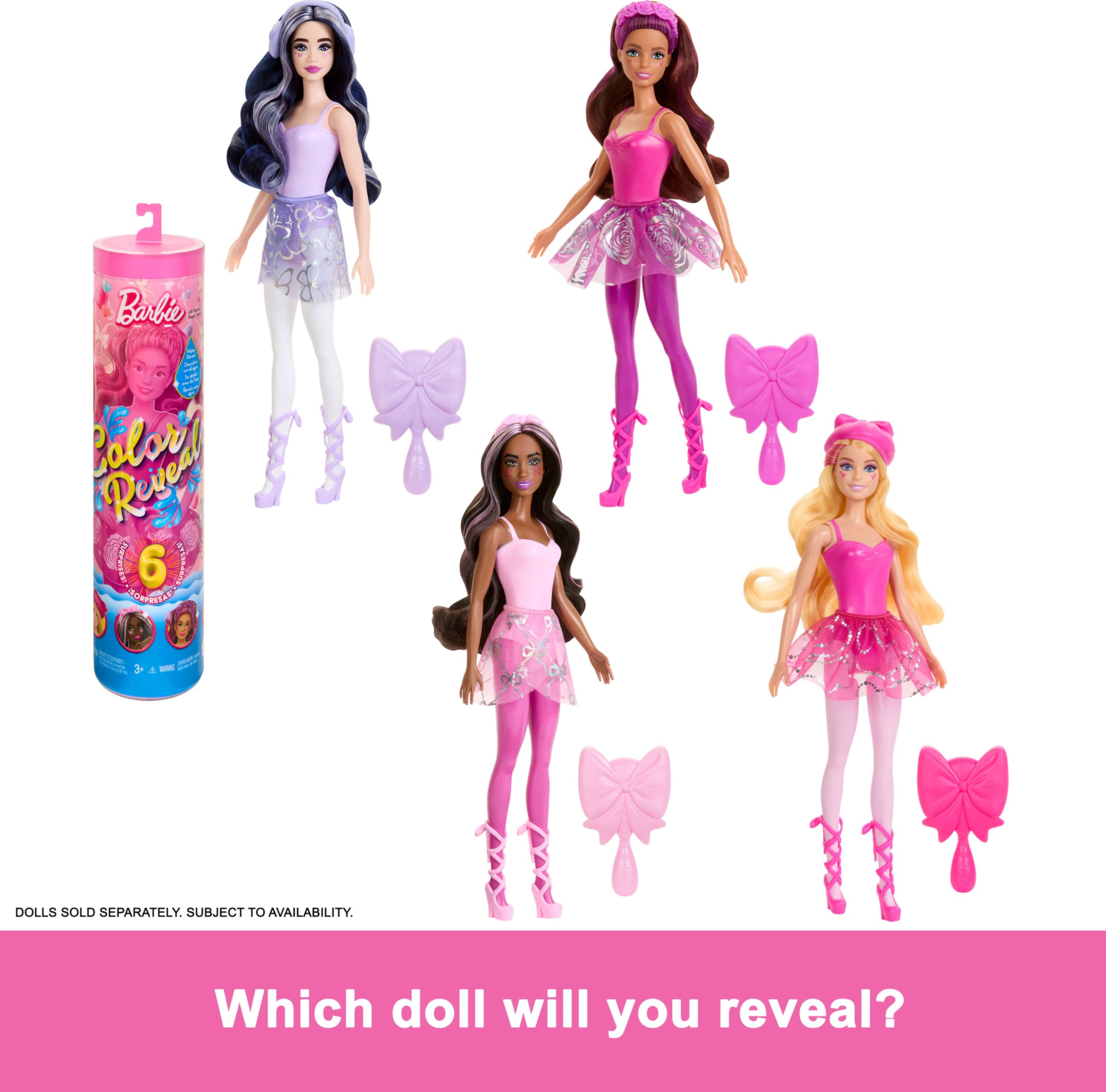 Barbie Color Reveal Doll & Accessories - Ballerina Series with 6 Surprises, Ages 3+ 7
