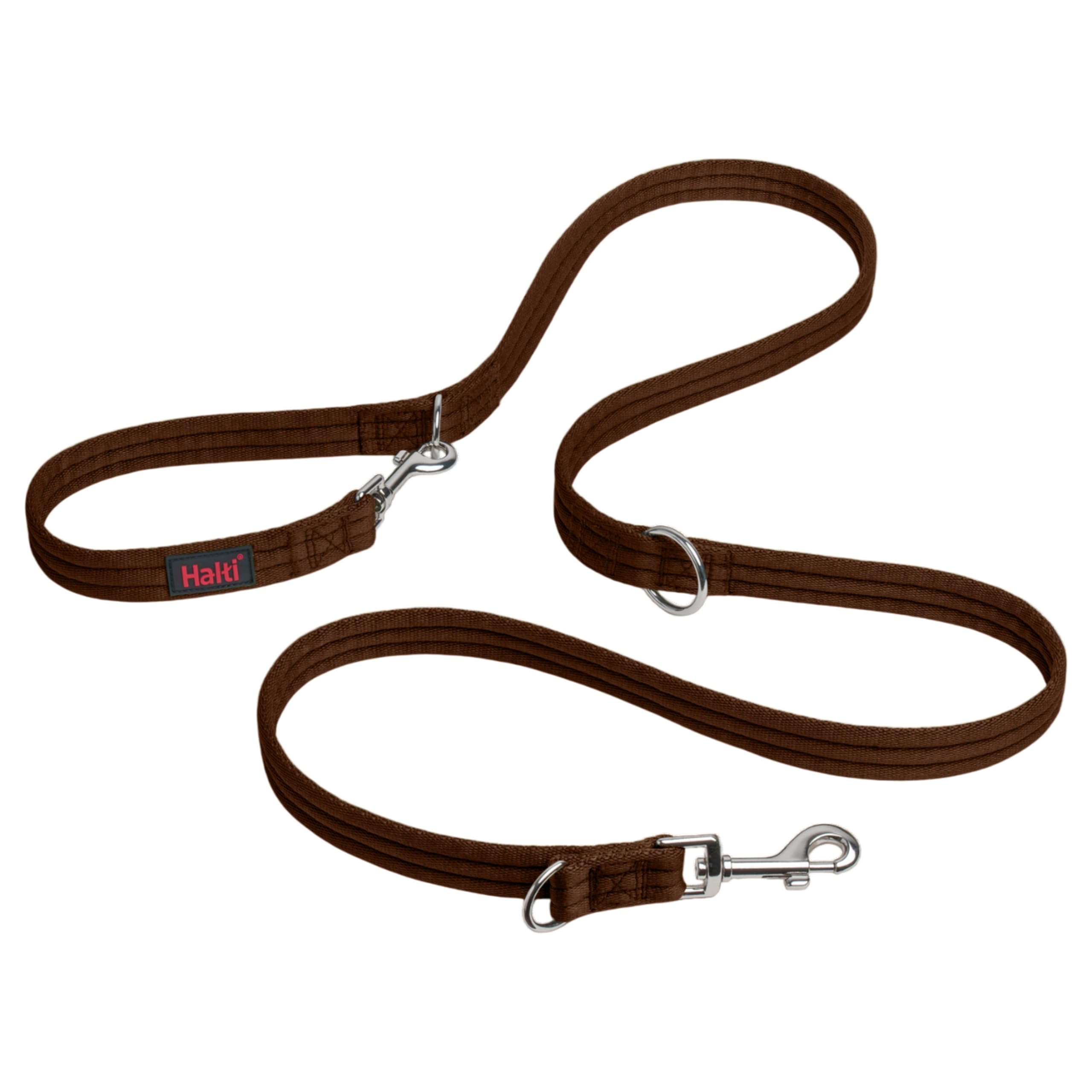 Halti Double Lead - Multifunctional Training Lead for Large Dogs | Deep Walnut | Polyester