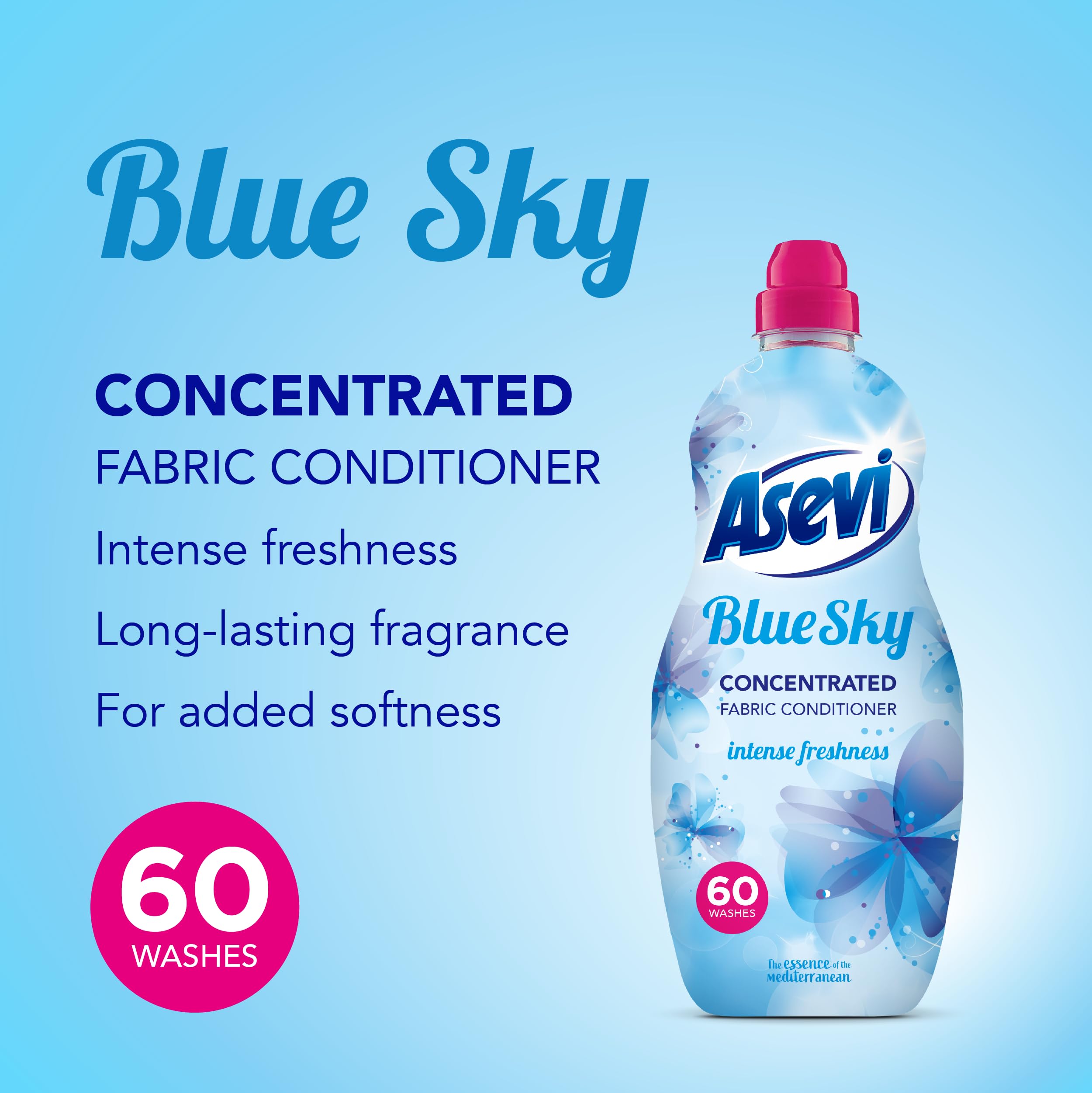 Asevi – Blauer Weichspüler (1380 ml, 60 Wäschen) 4