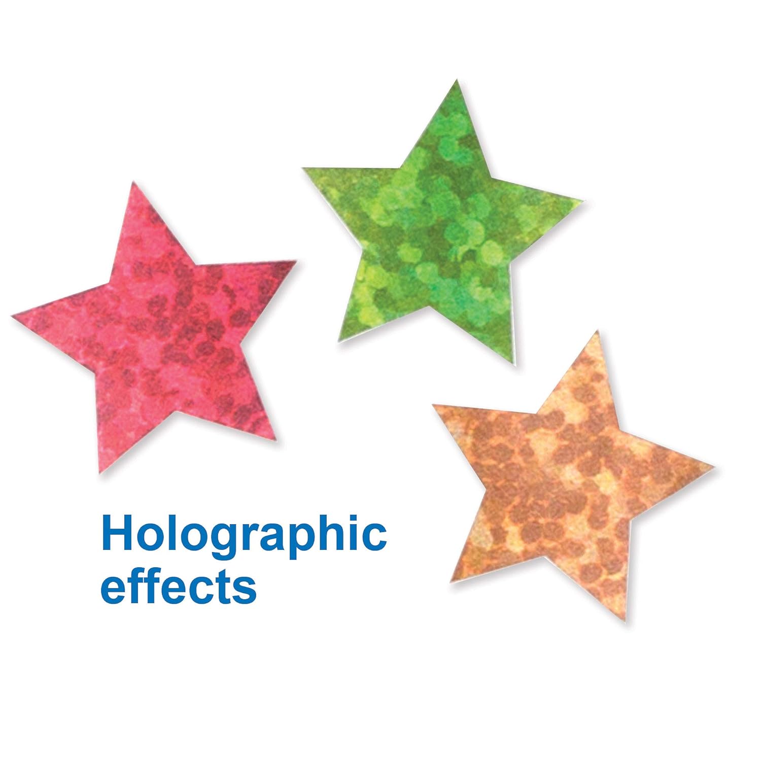 Baker Ross AT216 Mini Holographic Star Stickers - Assorted Christmas Craft Stickers (Pack of 400) 3