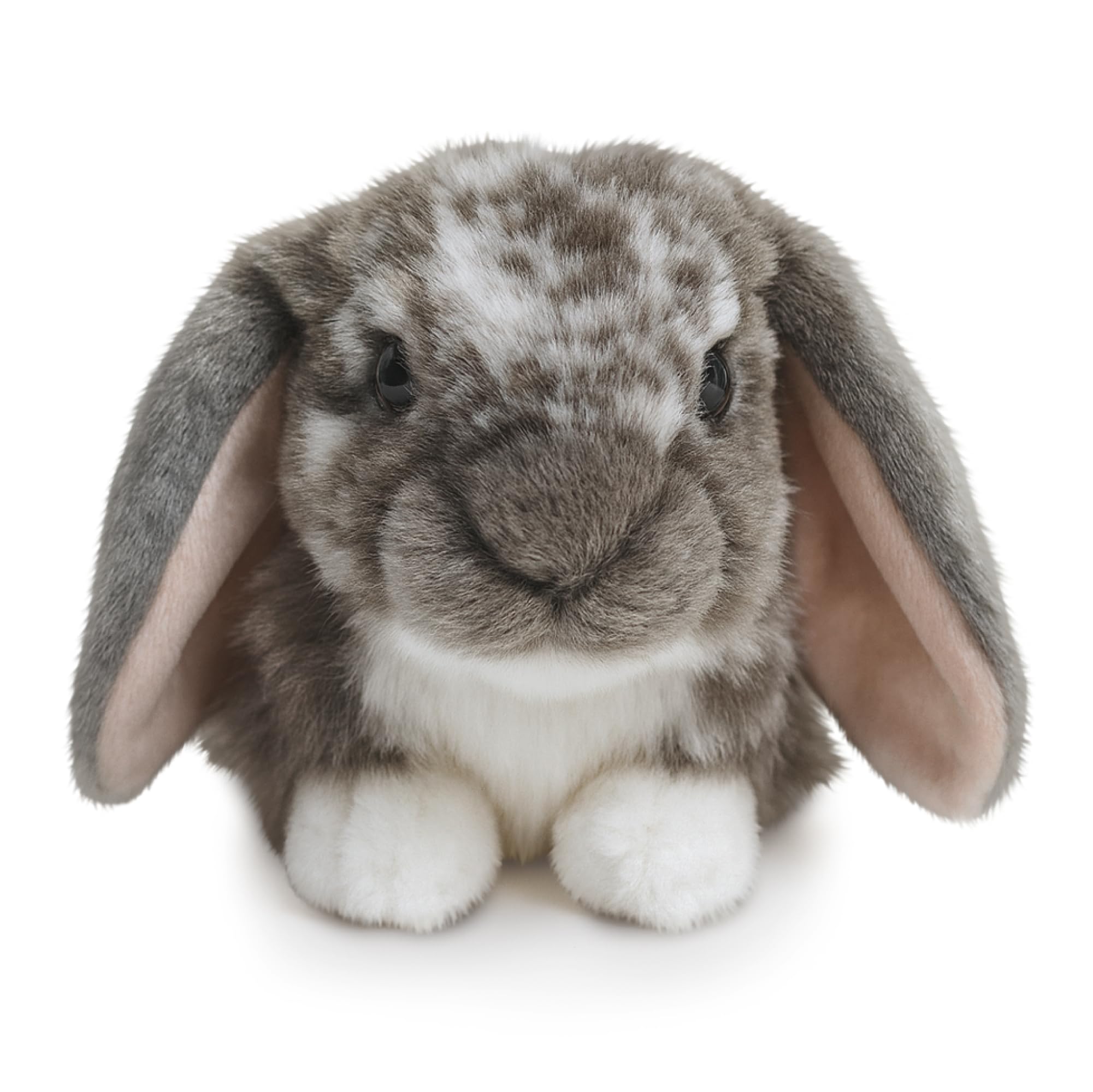 Living Nature Grey Dutch Lop Eared Rabbit Plush Toy - 26cm Fluffy Stuffed Animal for Kids & Collectors