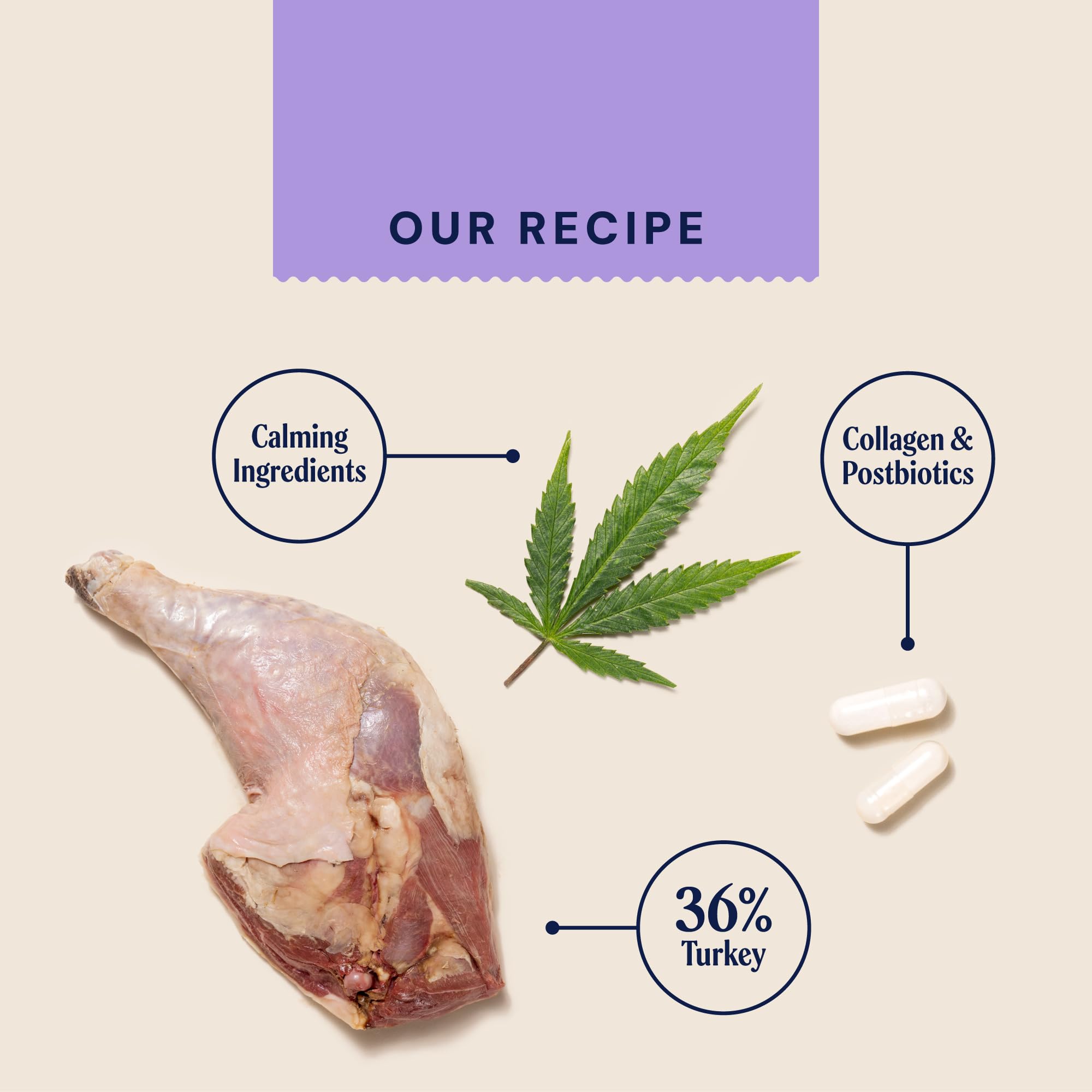 Pooch & Mutt Calming Meaty Treats - Grain Free Turkey Flavor | Probiotics & Collagen | 840g Bag 6
