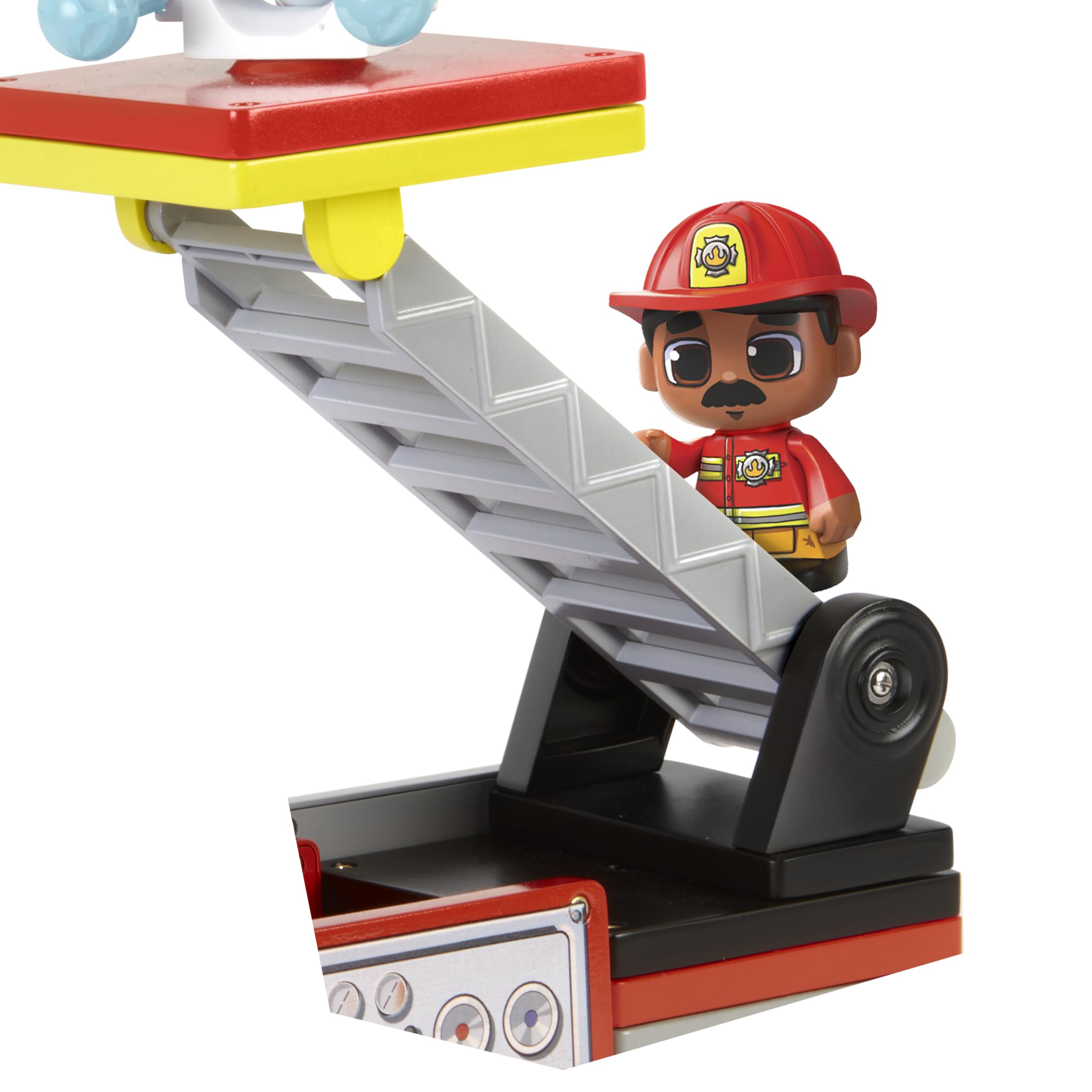 Tile Town Firetruck Magnetic Tiles Building Vehicle Playset with Lights & Sounds - 18-Piece STEM Set for Ages 3+ 6