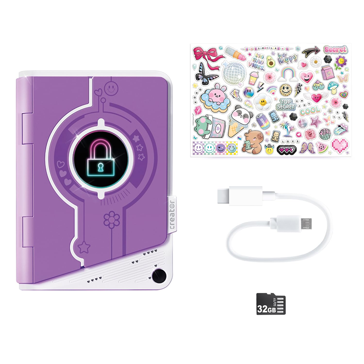 Secret Creator Secret Video Journal - Fingerprint-Locked Video Diary for Kids 7+ 9