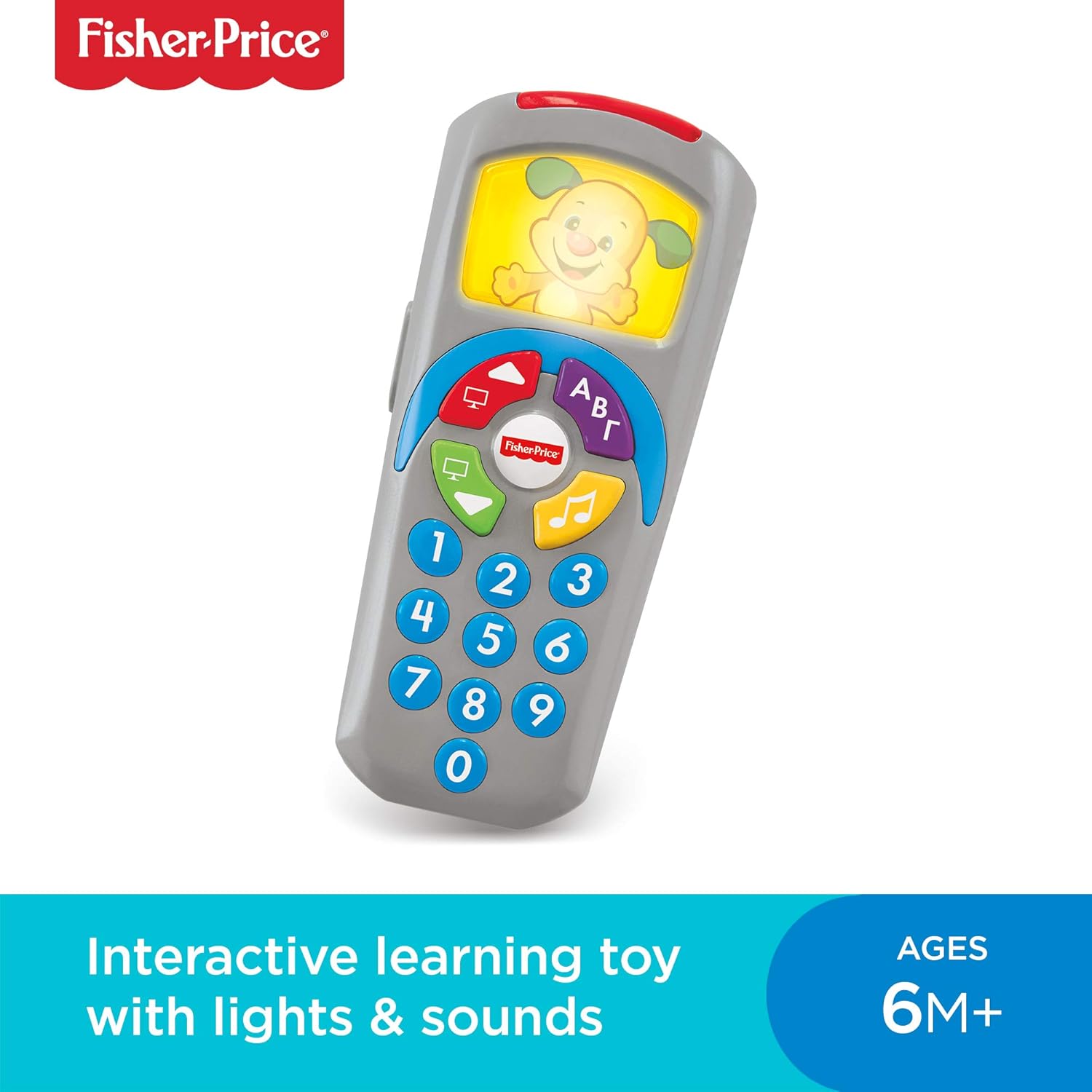 Fisher-Price Laugh & Learn Puppy's Remote - Educational Electronic Toy with Music & Lights, 6m+ 6