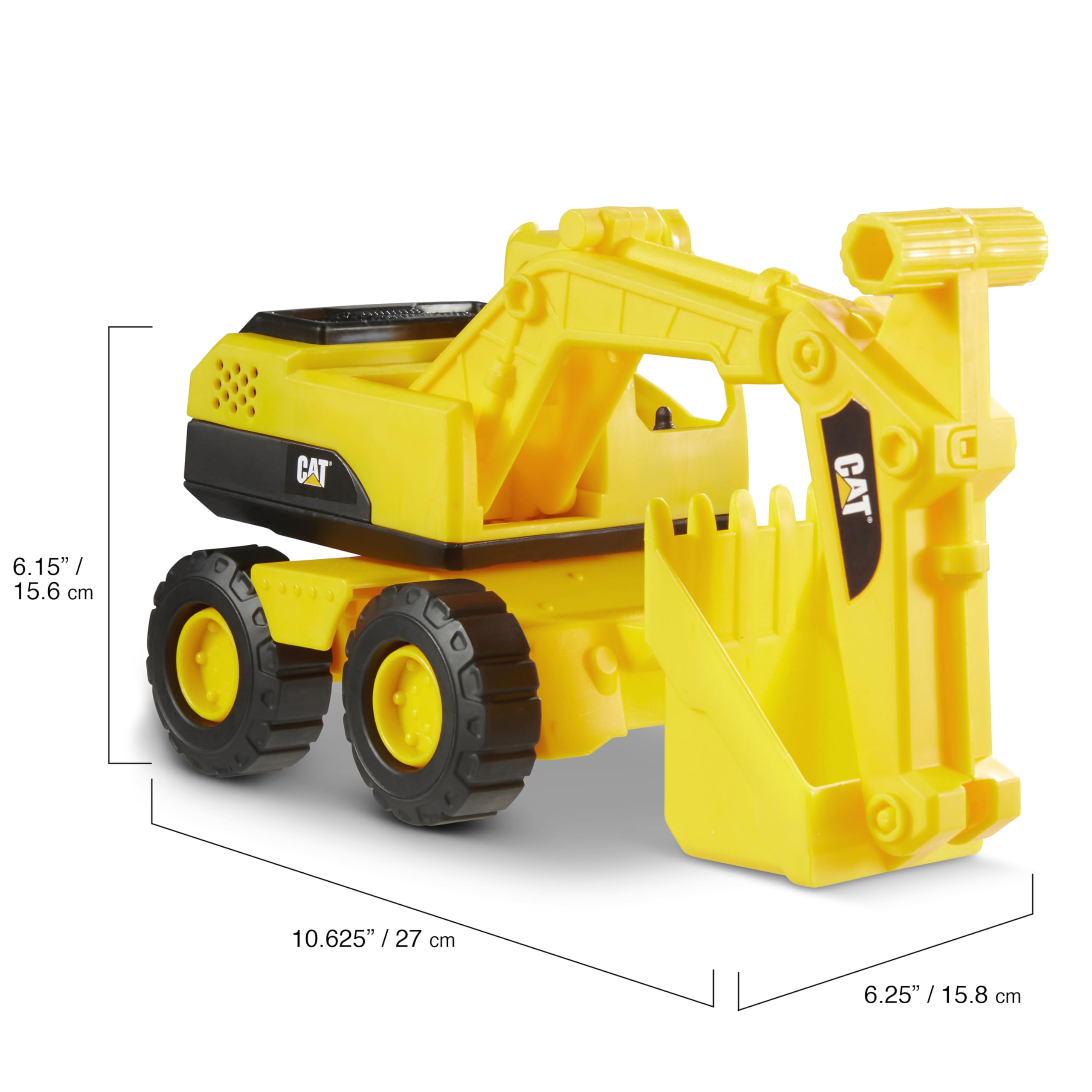 CAT Excavator Vehicle - 10" Articulated Construction Toy for Kids 2-6 4