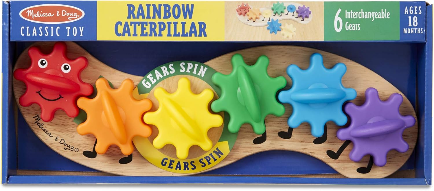 Melissa & Doug Caterpillar Gear Toy - Educational Wooden Puzzle for Toddlers 18M+ 8