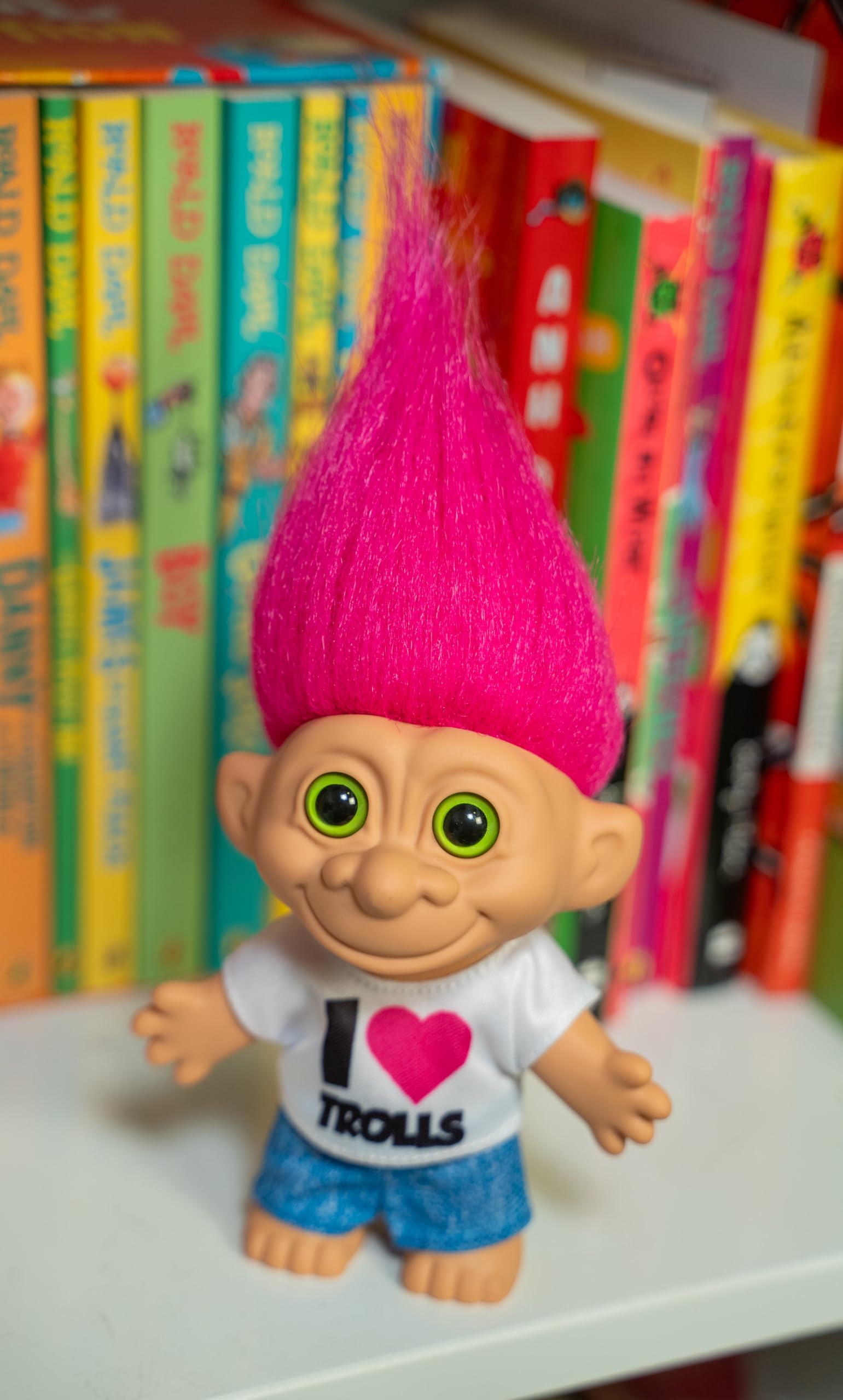 Good Luck Trolls 4" Doll - I Heart Troll, 80's Glam Fusion, Retro Rainbow Figure by BANDAI 6