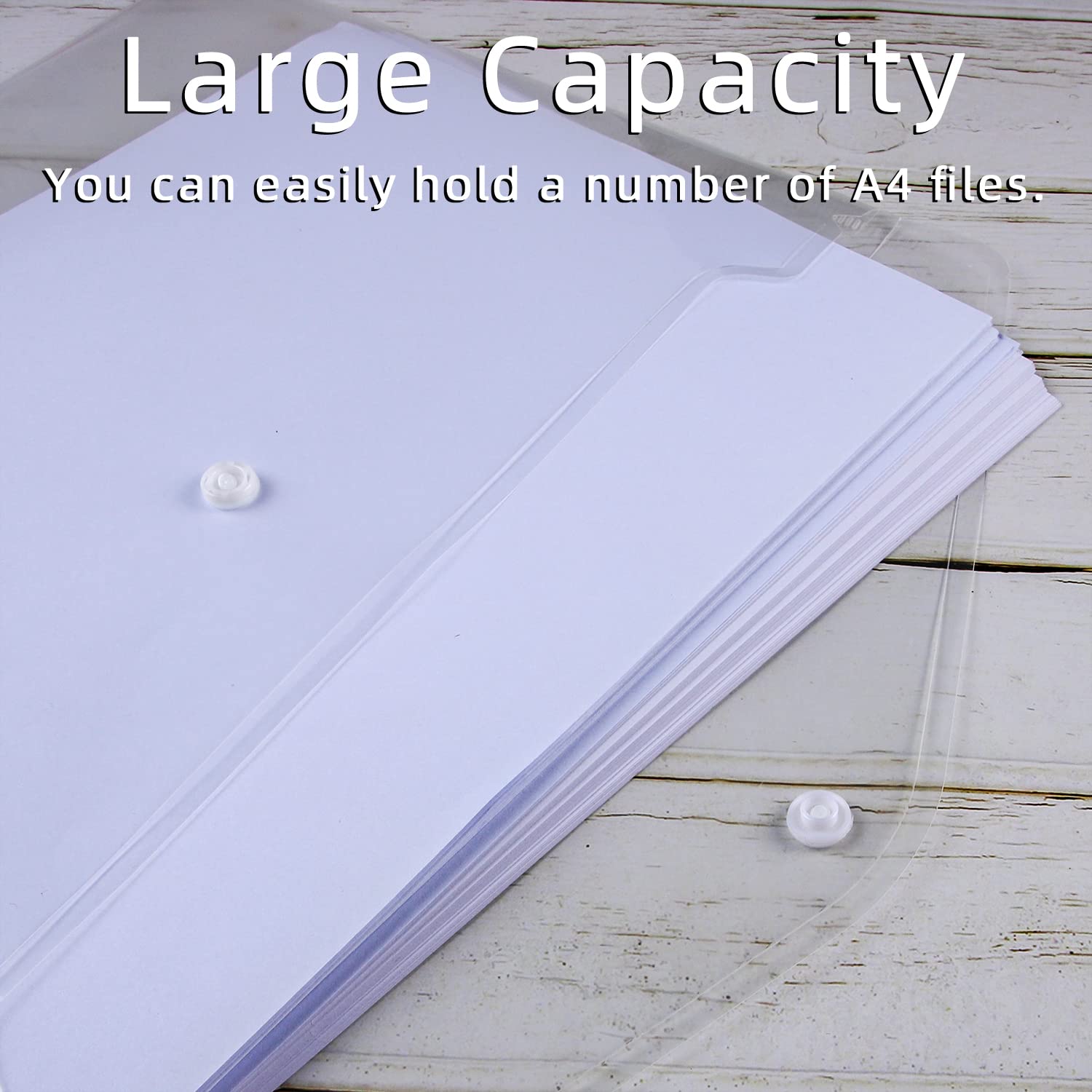 GoodtoU Clear Plastic Wallets A4 Document Folders with Popper Closure | Pack of 36 | Plastic 5