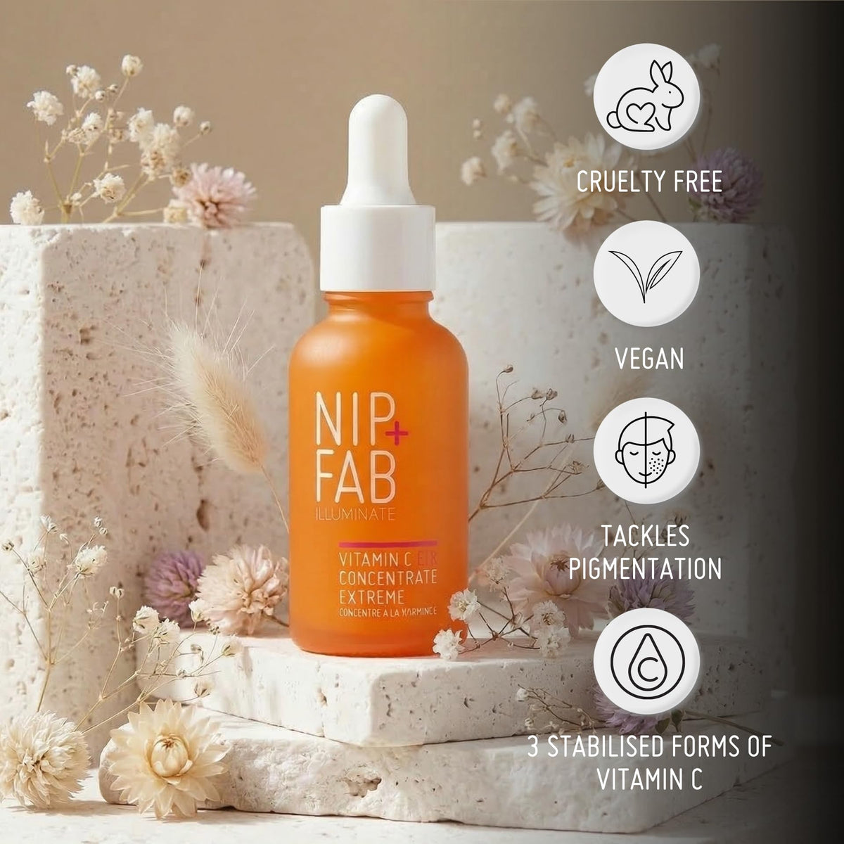 Nip+Fab Vitamin C Fix Concentrate Extreme 30ml - 15% Vitamin C Complex | Antioxidant Protection | Brightens Skin Tone