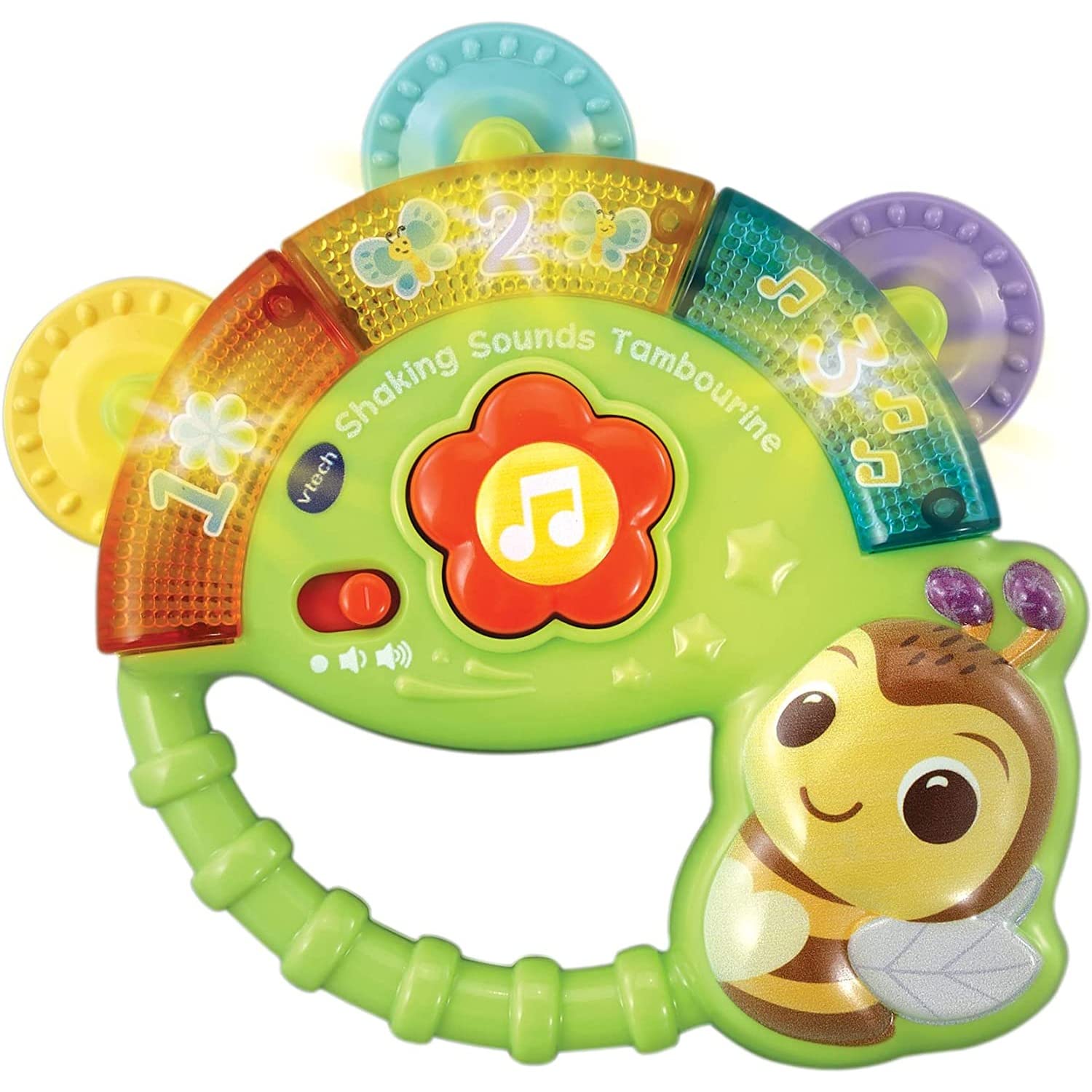 VTech Baby Shaking Sounds Tambourine - Musical Sensory Toy with Lights & Songs for 3-24 Months