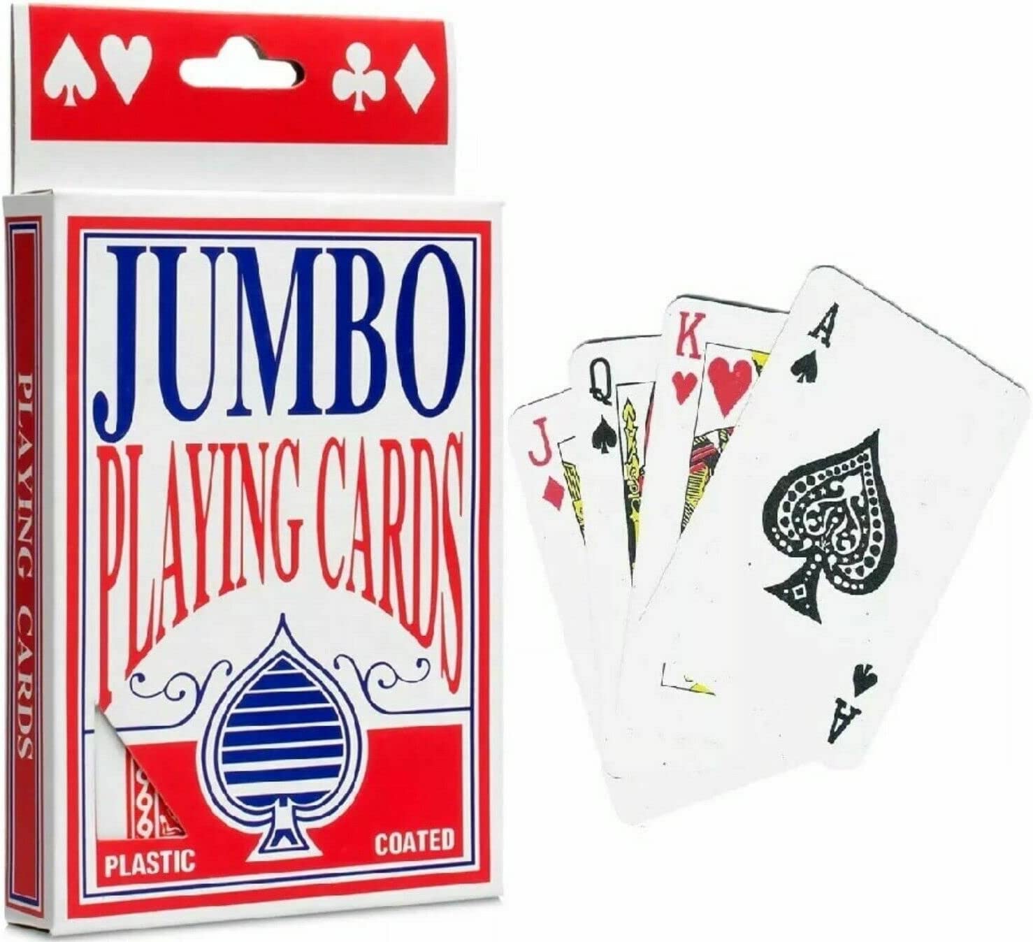 2 UR DOOR Jumbo Playing Cards Deck - 52 Cards | Plastic, Water-Resistant | 12 x 8.50 cm