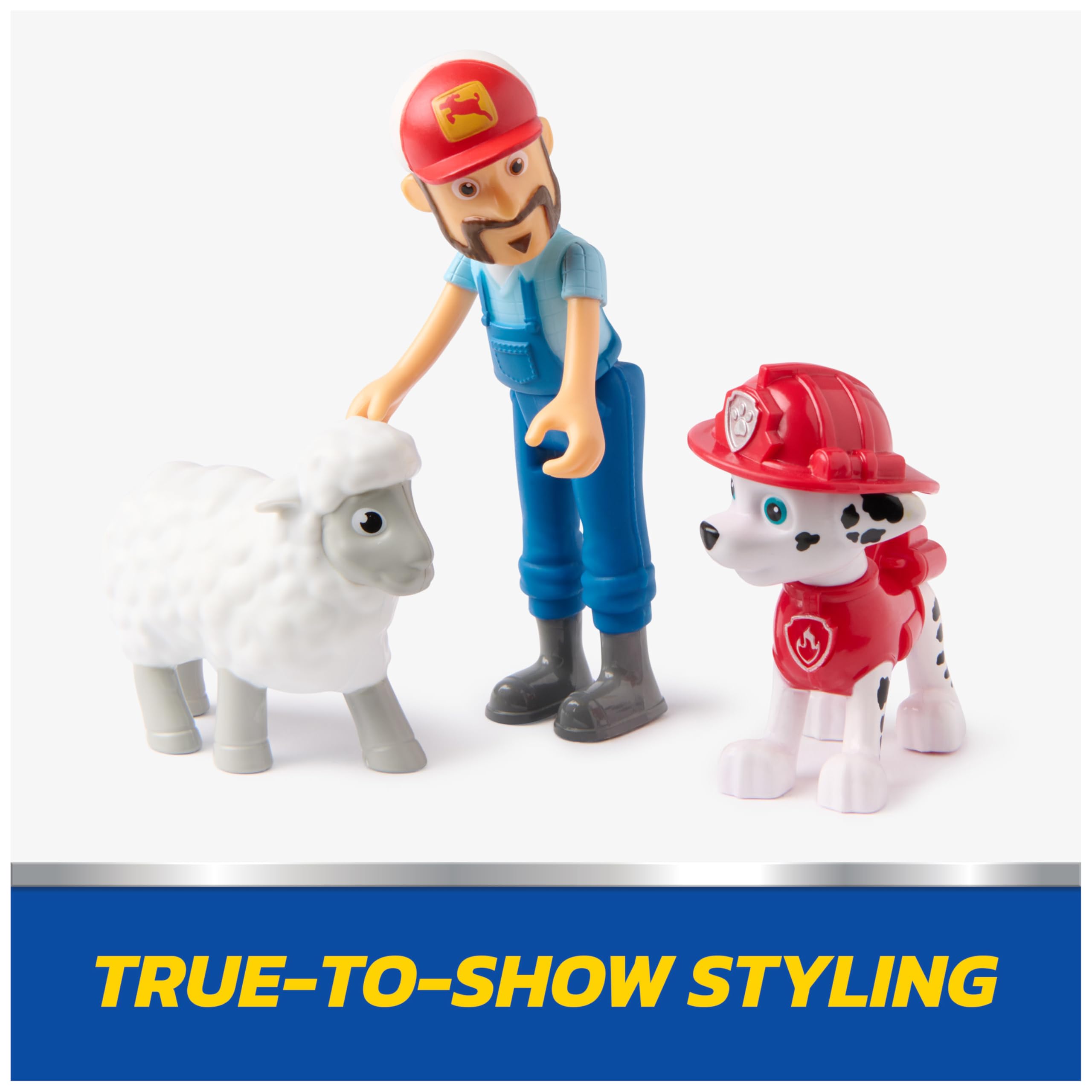 Paw Patrol Marshall & Farmer Al Figure Pack with Sheep Toy Figure | Ages 3-9 | 3 Figures 6