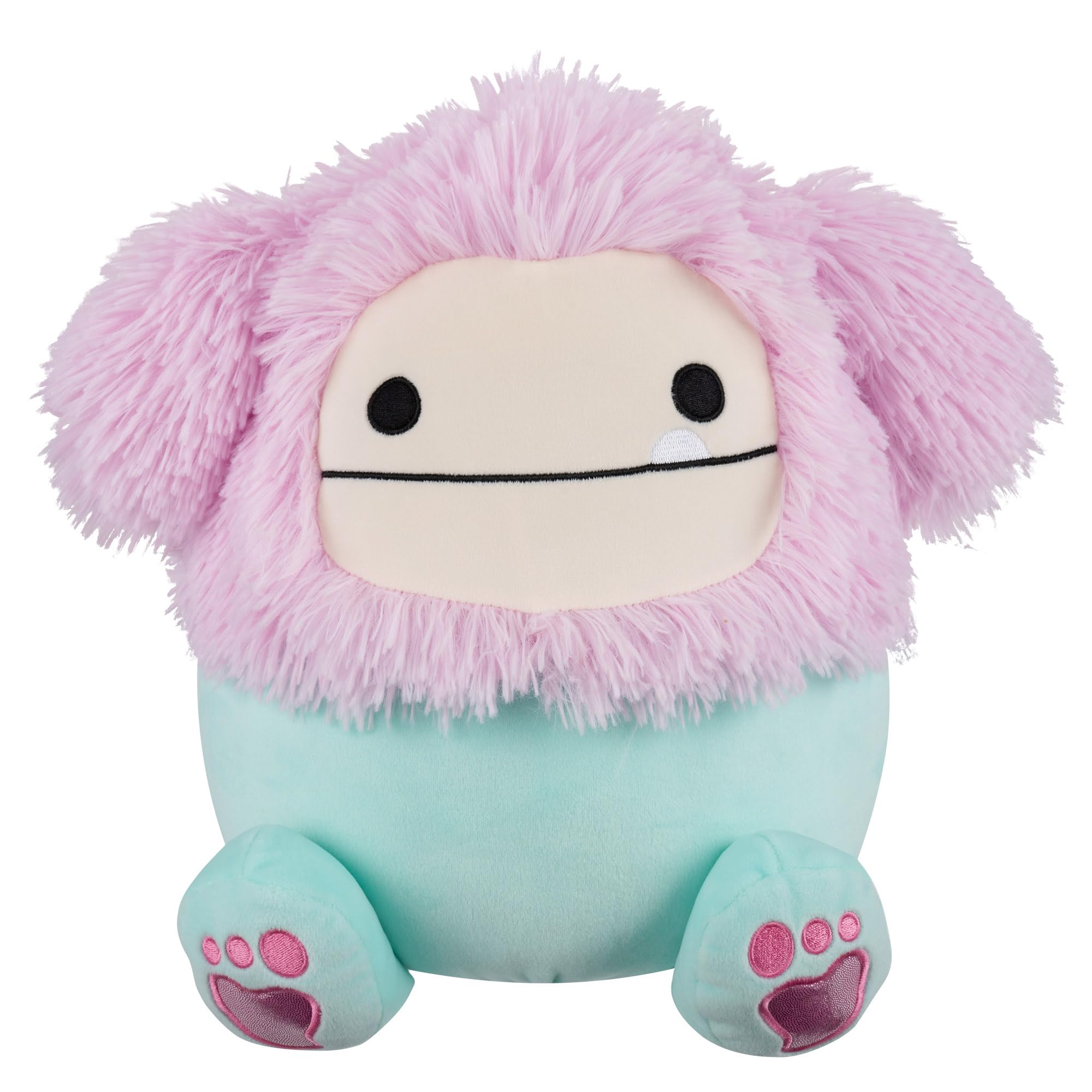 Squishmallows 12-Inch Bessem the Mint and Pink Bigfoot with Sparkly Feet - Plush Toy
